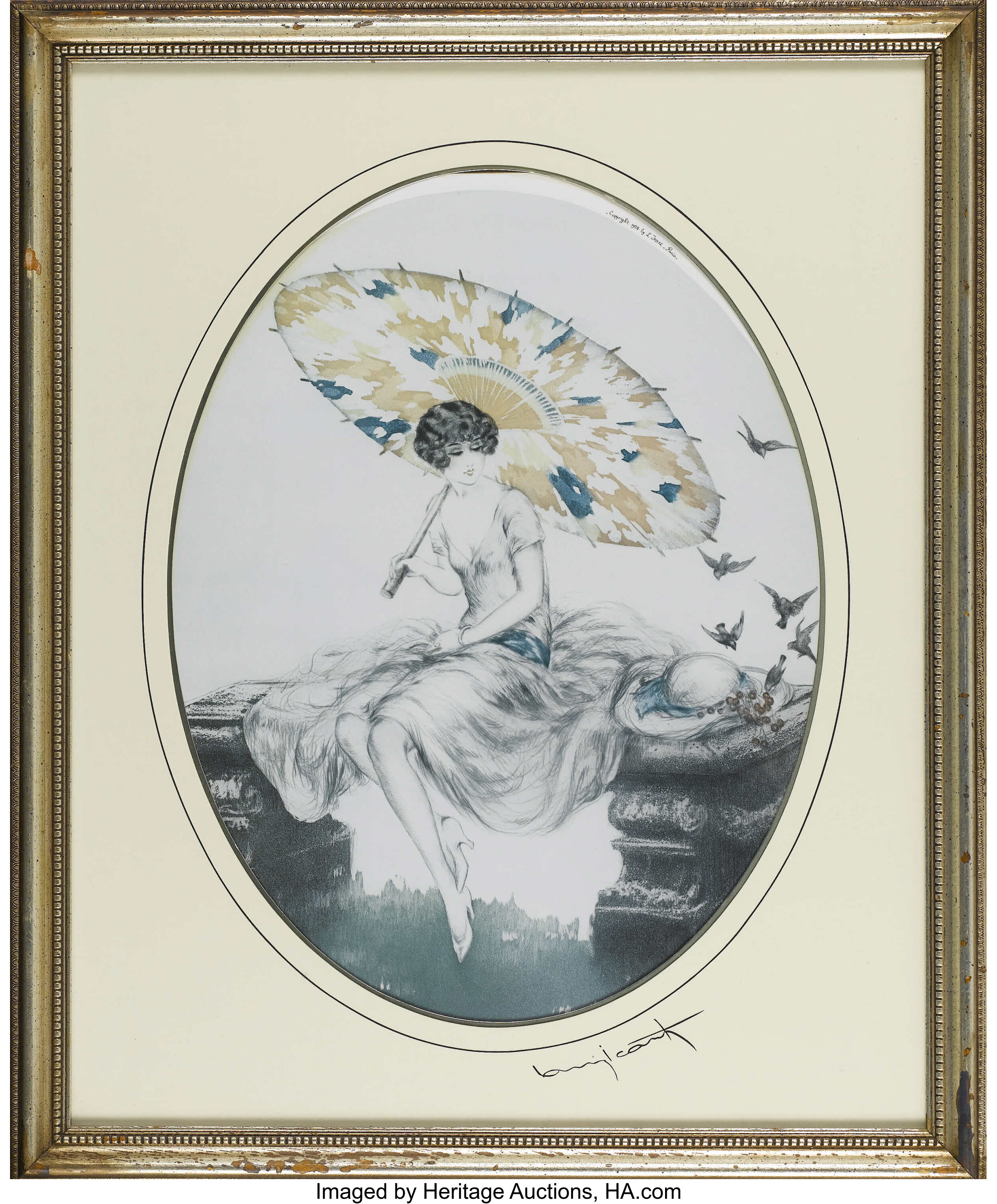 Vintage Louis Icart Print - Parasol - Reproduction of an Art Deco Era –  Lori Bilodeau Antiques