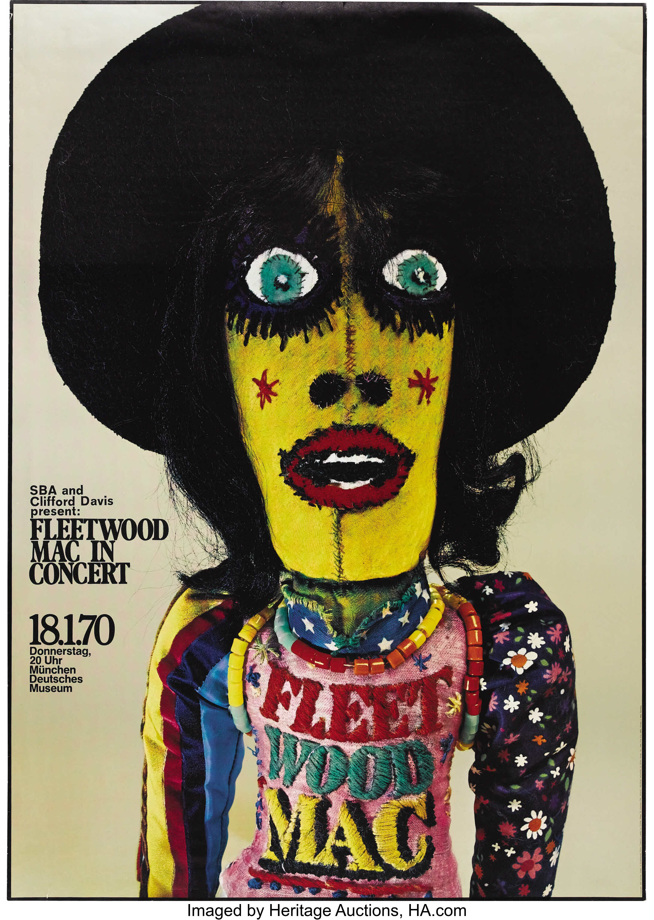 Fleetwood Mac Munich Concert Poster 1970 This Large Unusual Lot Heritage Auctions