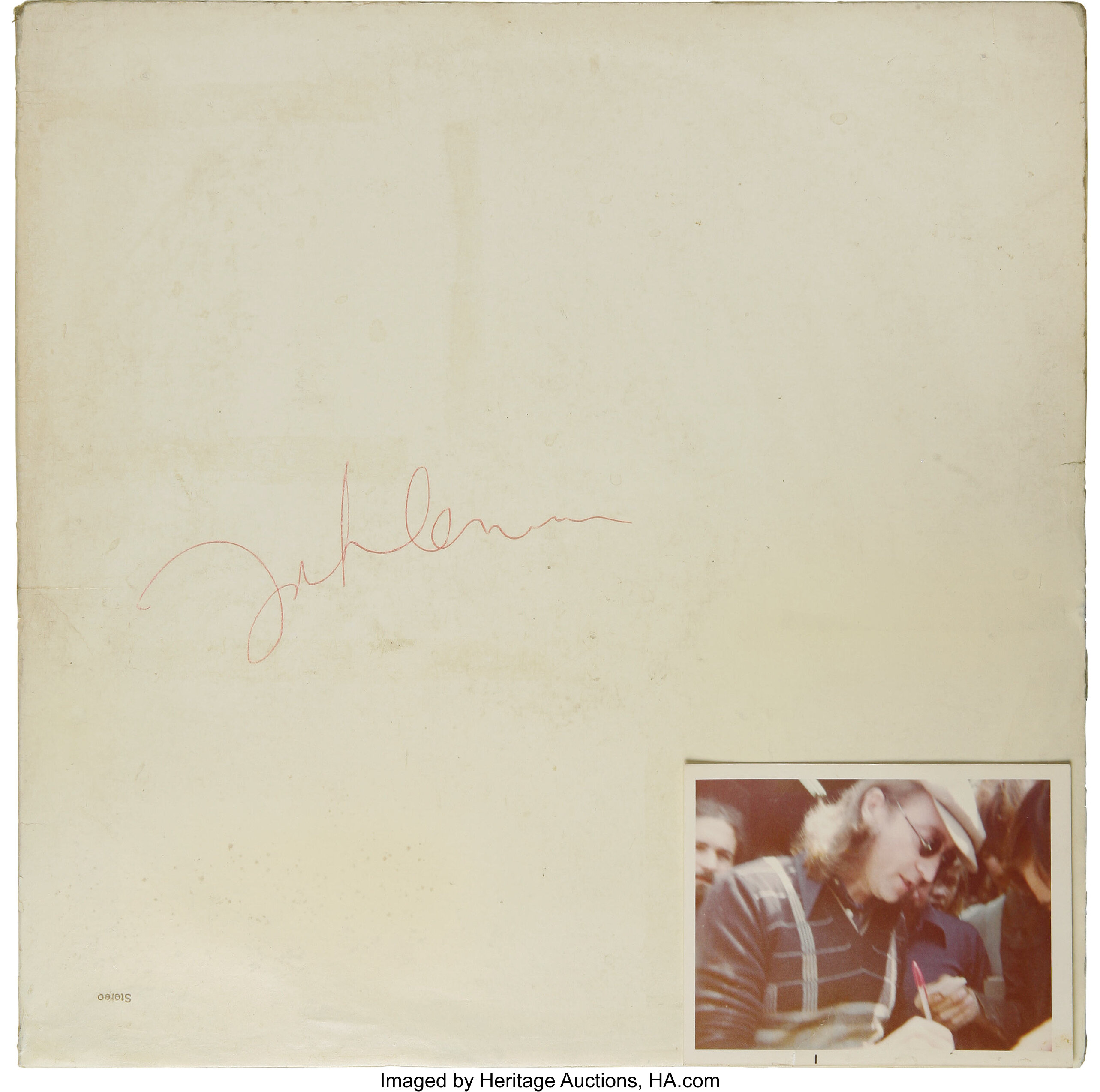 Sold at Auction: John Lennon, John Lennon signed record