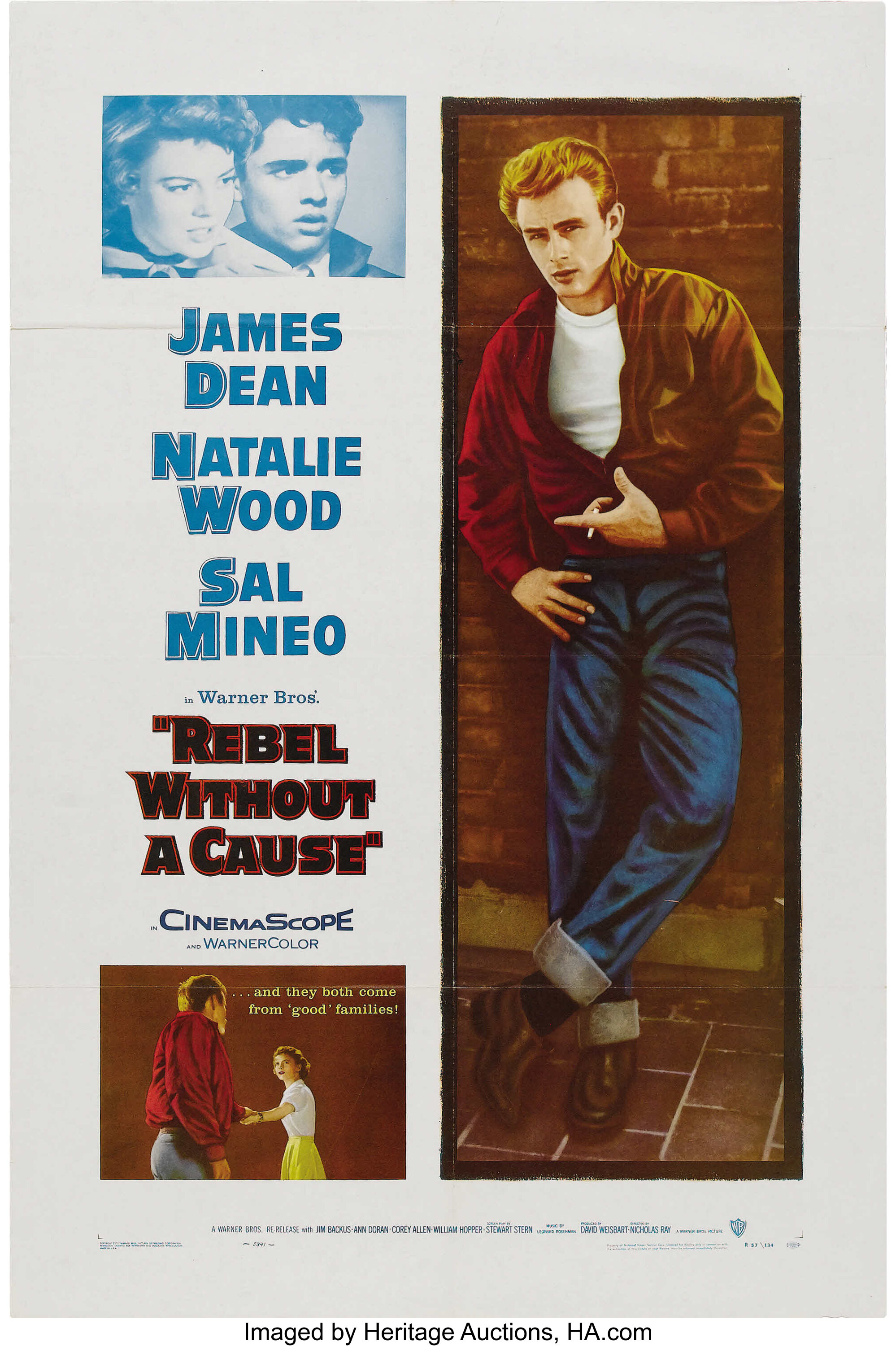 Rebel Without A Cause Warner Brothers R 1957 One Sheet 27 X Lot Heritage Auctions