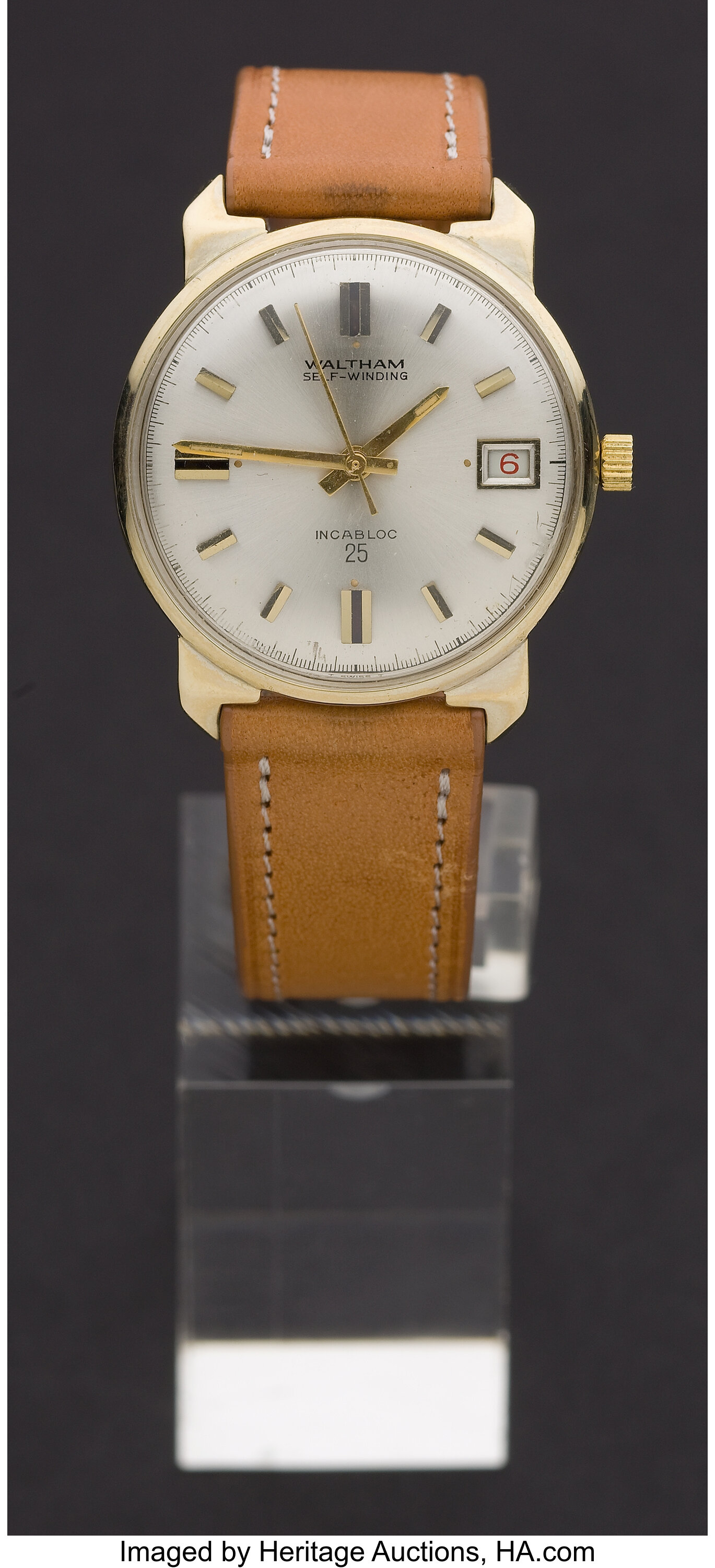 Waltham Incabloc 14k Gold Self Winding Wristwatch. Timepieces