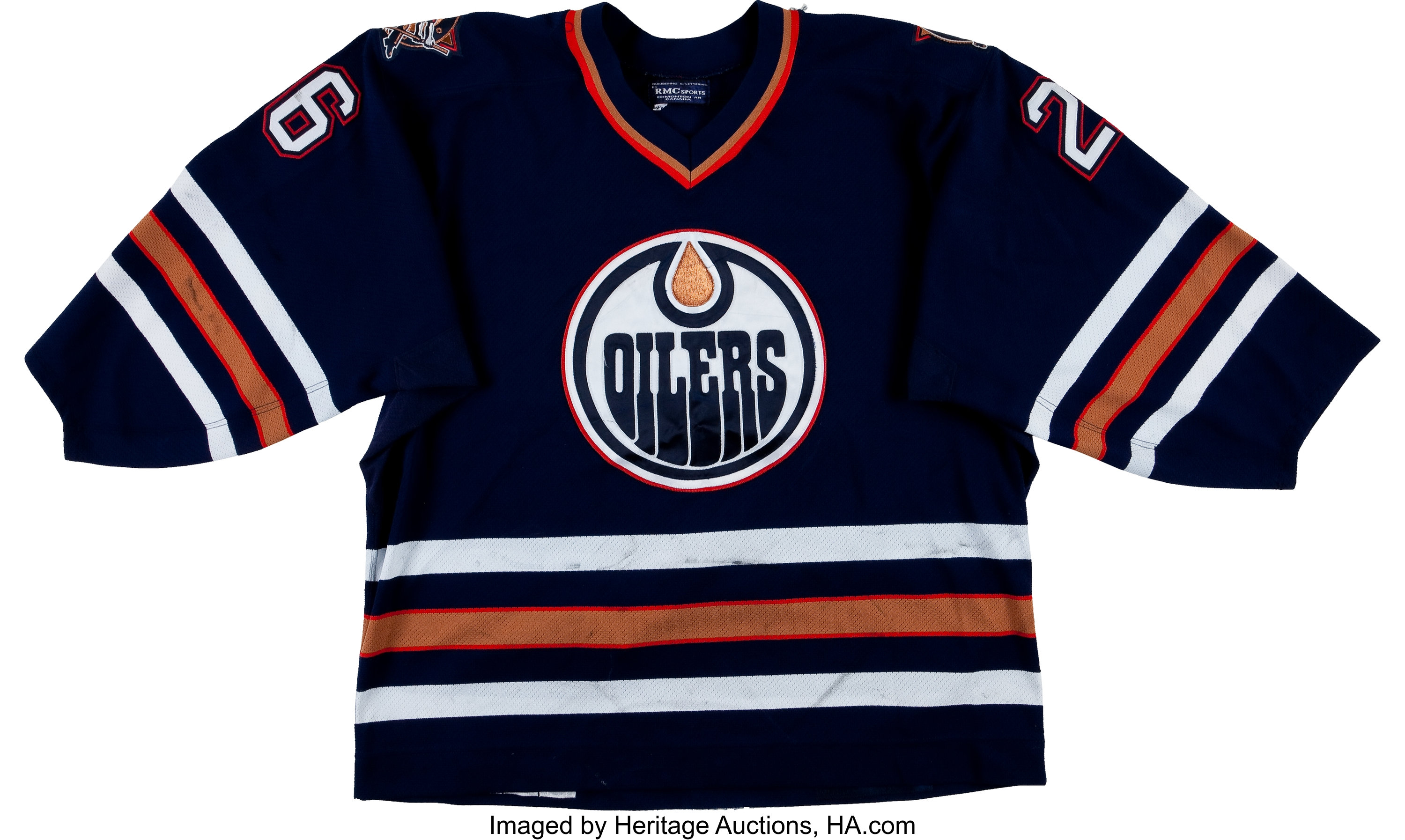 1997-98 Todd Marchant Game Worn Edmonton Oilers Jersey. Hockey, Lot  #82204