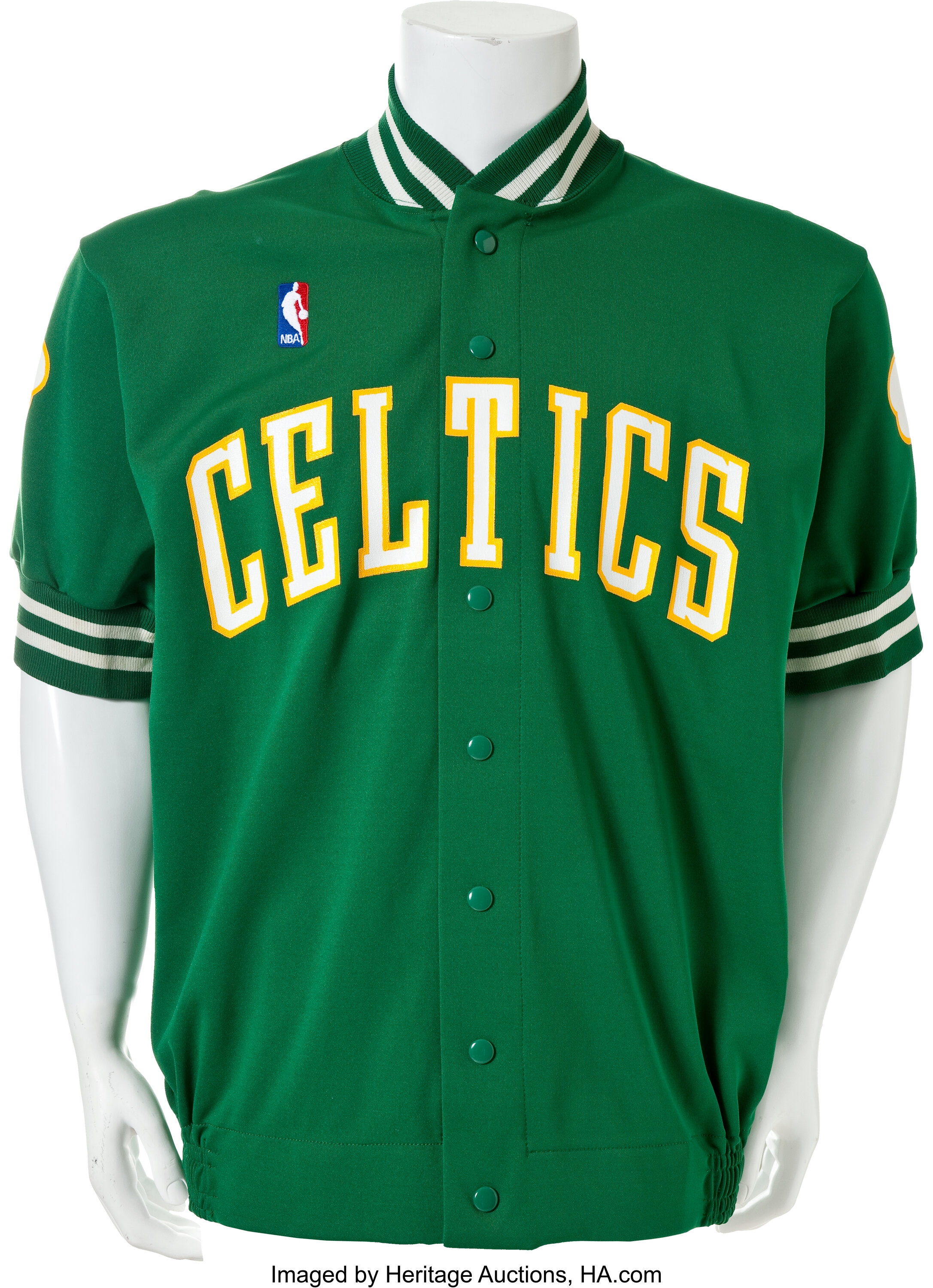 1980s Boston Celtics Game Worn Warmup Jacket. Basketball, Lot #43109