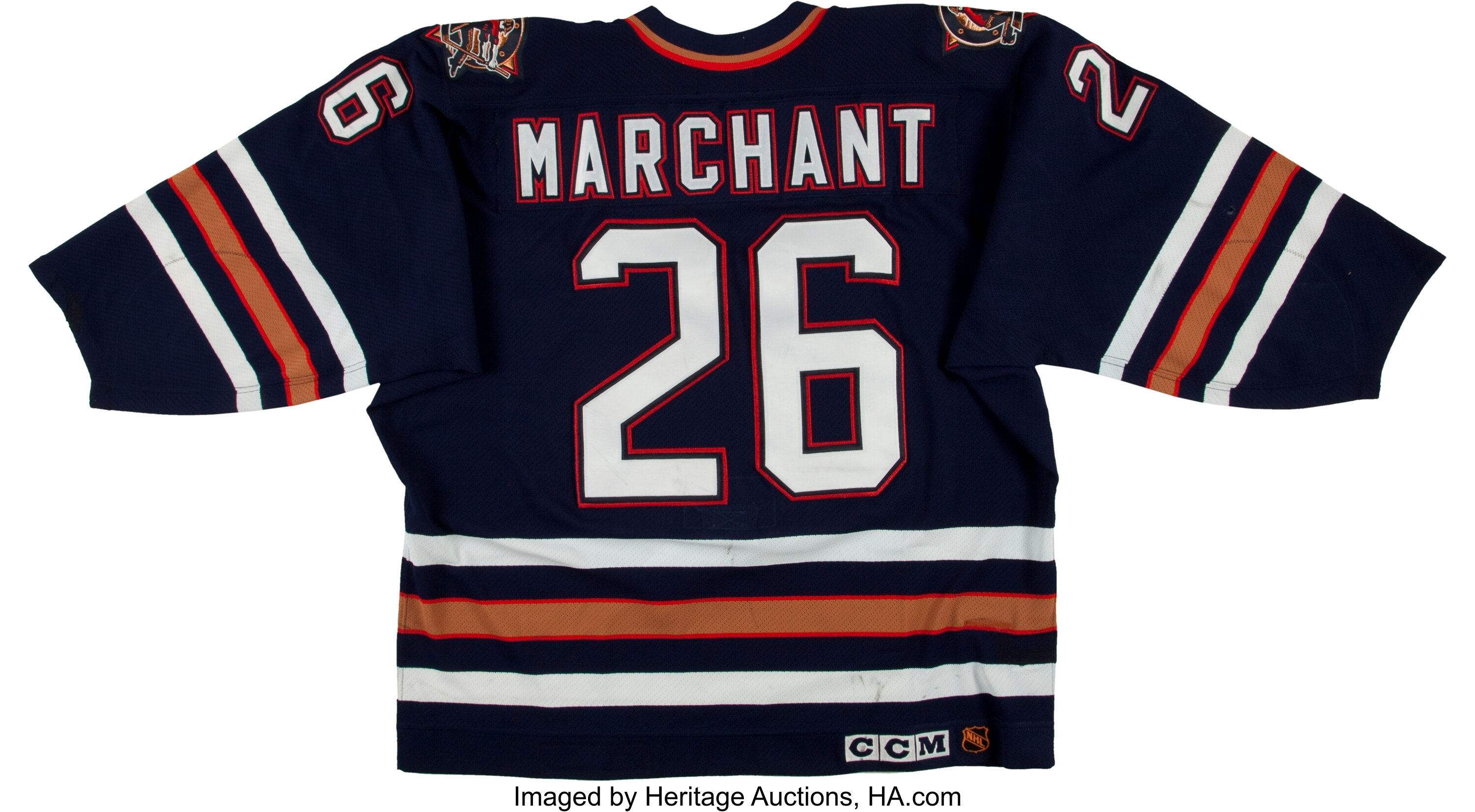 1997 98 Todd Marchant Game Worn Edmonton Oilers Jersey Hockey Lot 41159 Heritage Auctions