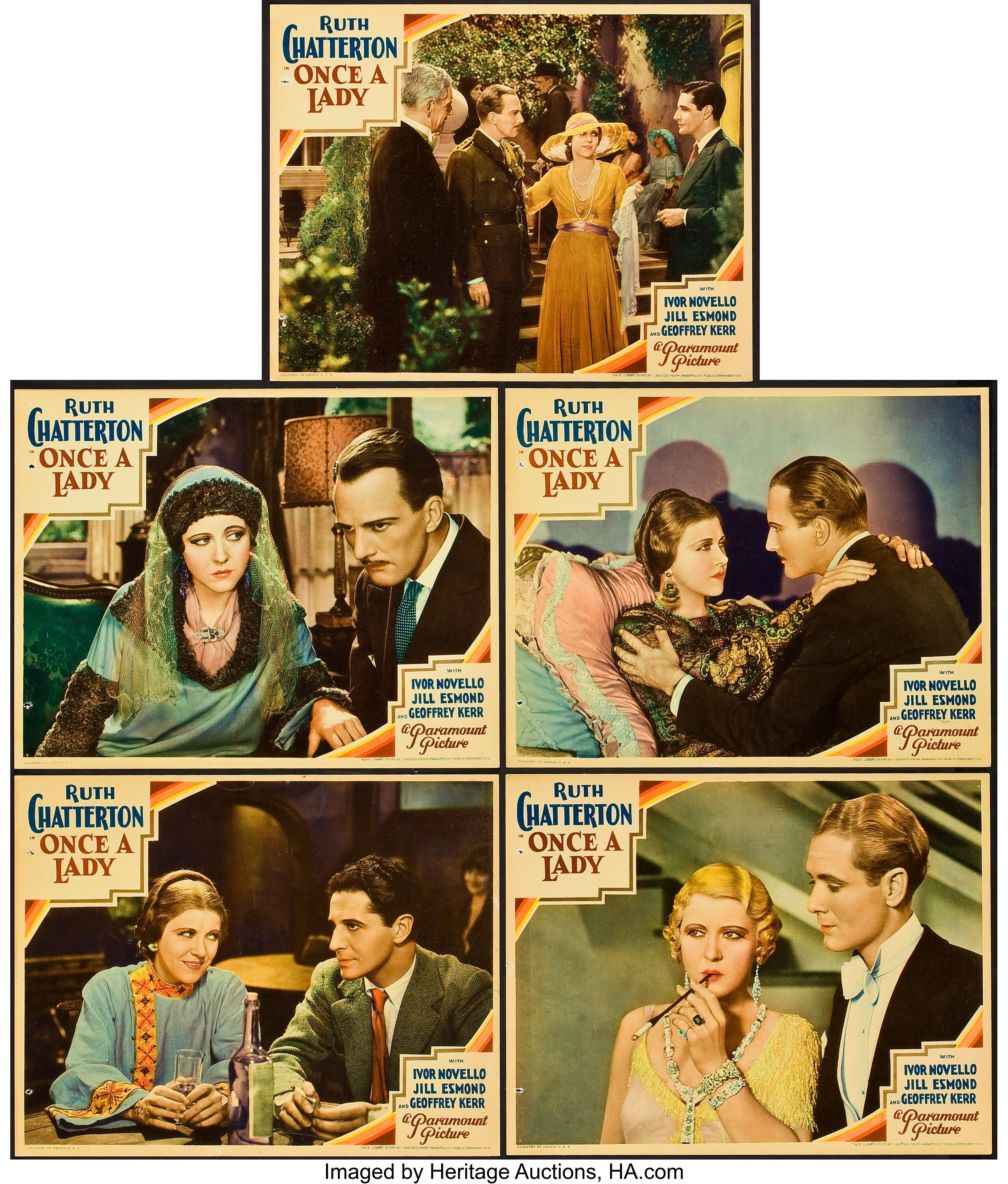 Once a Lady (Paramount, 1931). Lobby Cards (5) (11