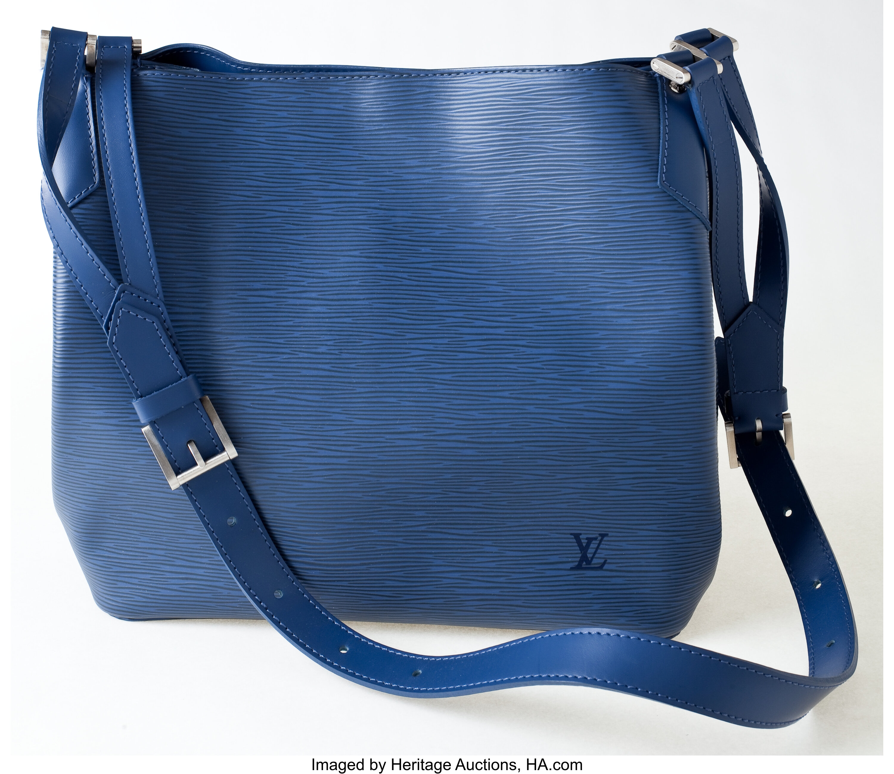 Sold at Auction: Louis Vuitton, Louis Vuitton Blue Epi Leather Noe