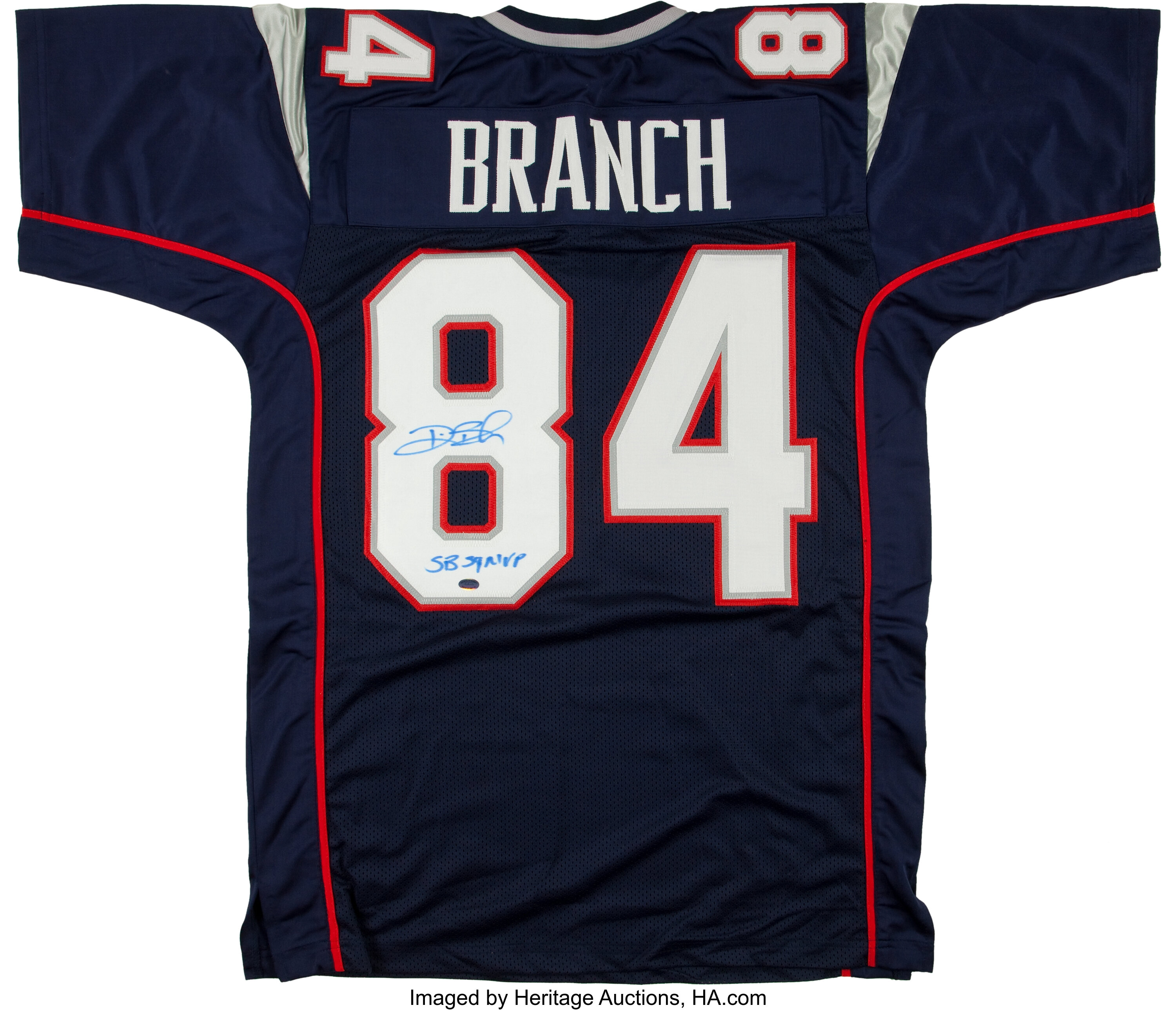 Deion Branch 'SB 39 MVP' Signed New England Patriots Jersey., Lot  #41138