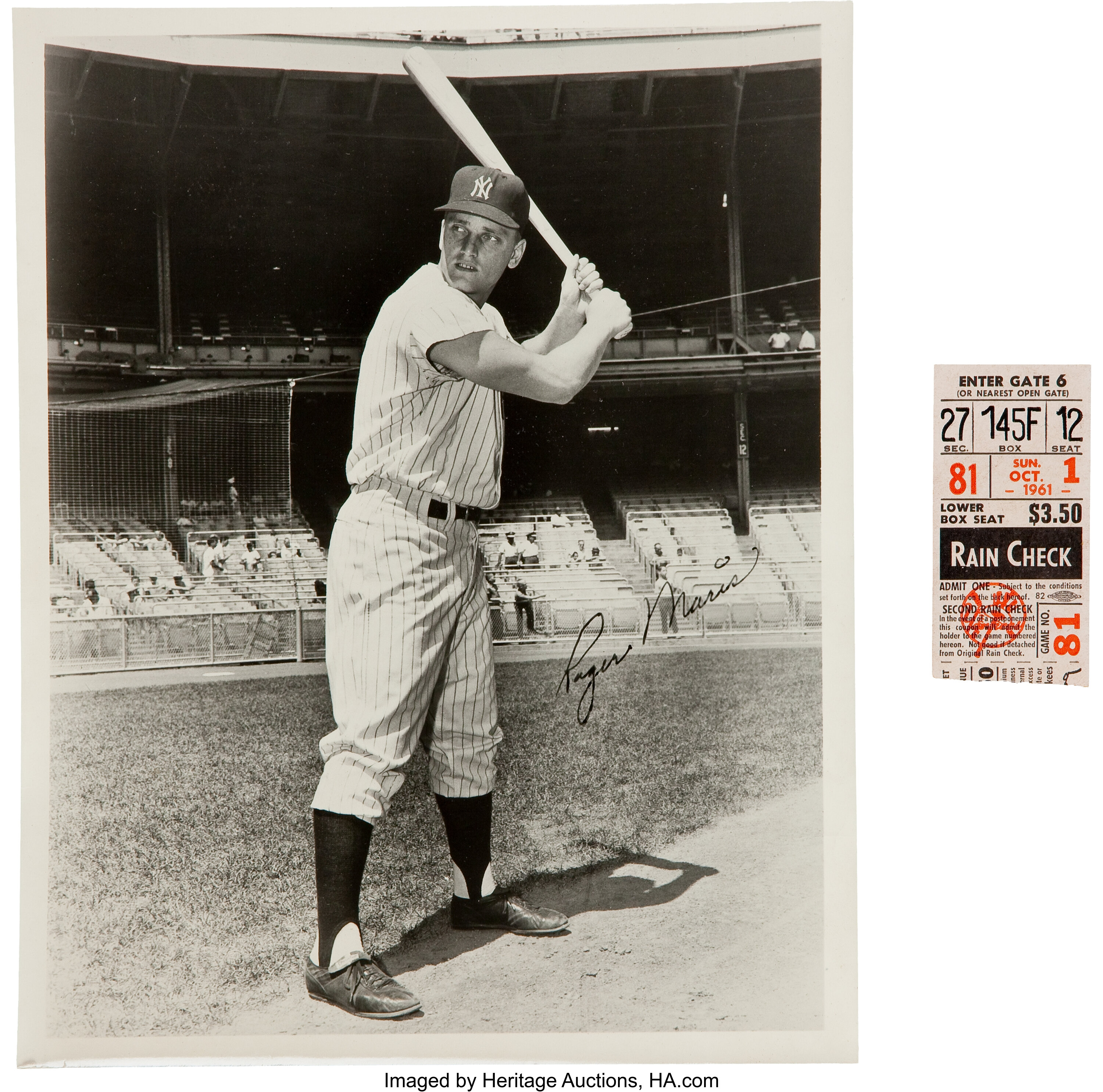 Lot Detail - 1961 Roger Maris 61st Home Run Original Photo