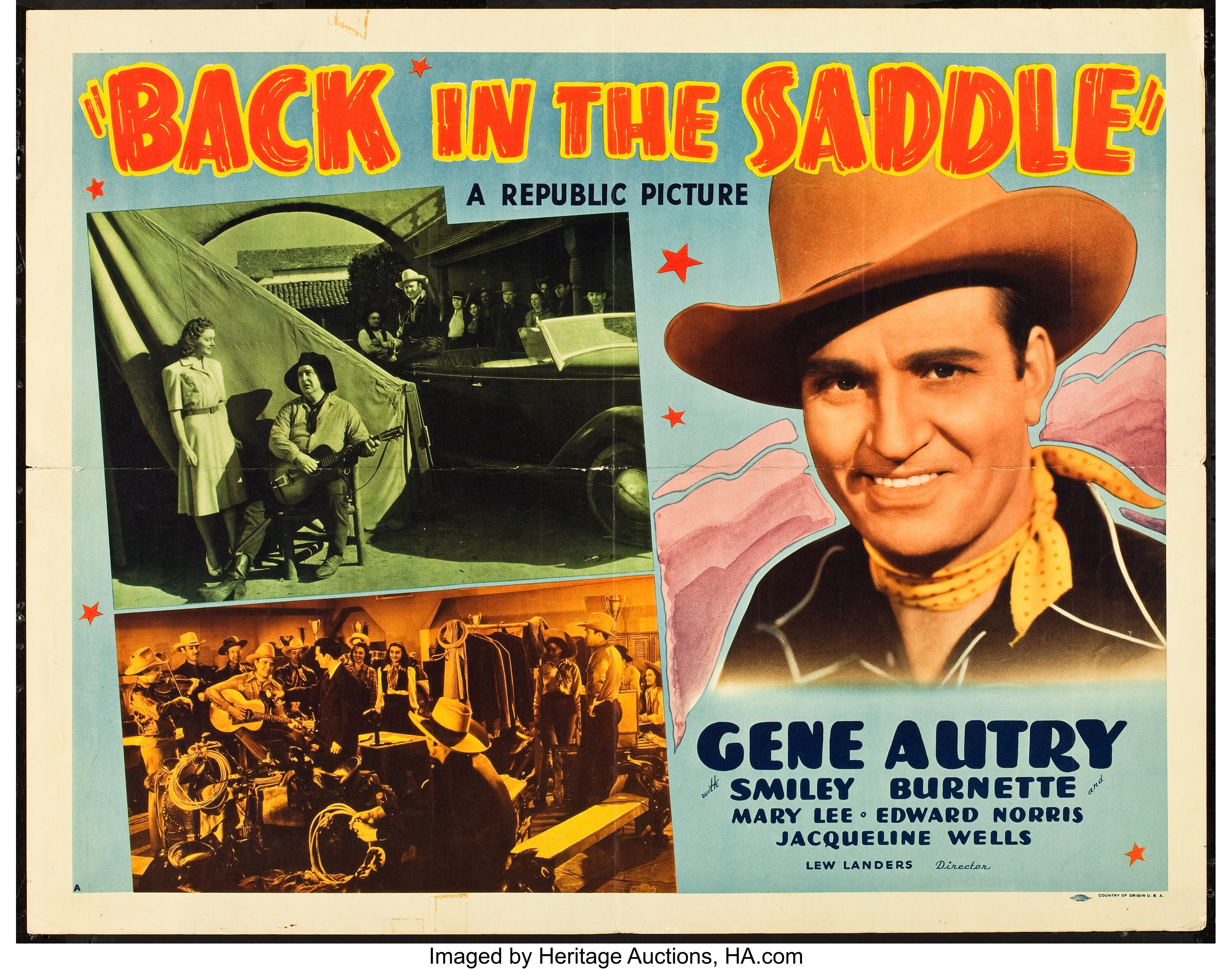 Back In The Saddle Republic 1941 Half Sheet 22 X 28 Lot 843 Heritage Auctions