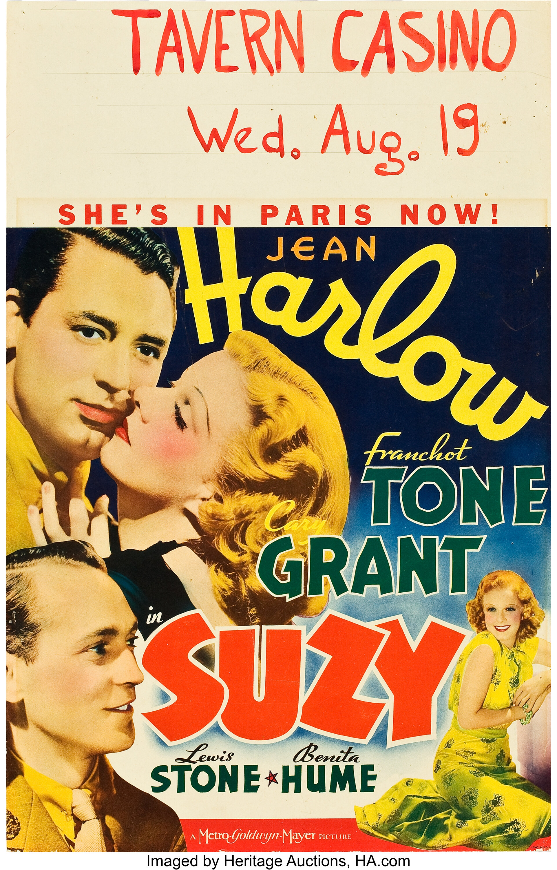 Suzy (MGM, 1936). Window Card (14