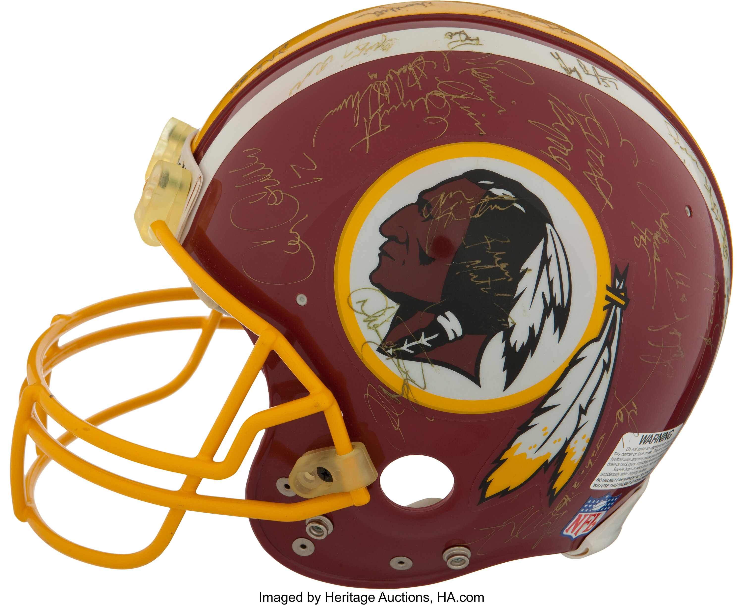 1992 Washington Redskins Team Signed Authentic Helmet. Football, Lot  #44136