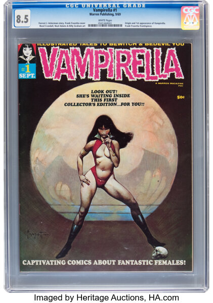 Magazines:Horror, Vampirella #1 (Warren, 1969) CGC VF+ 8.5 White pages....