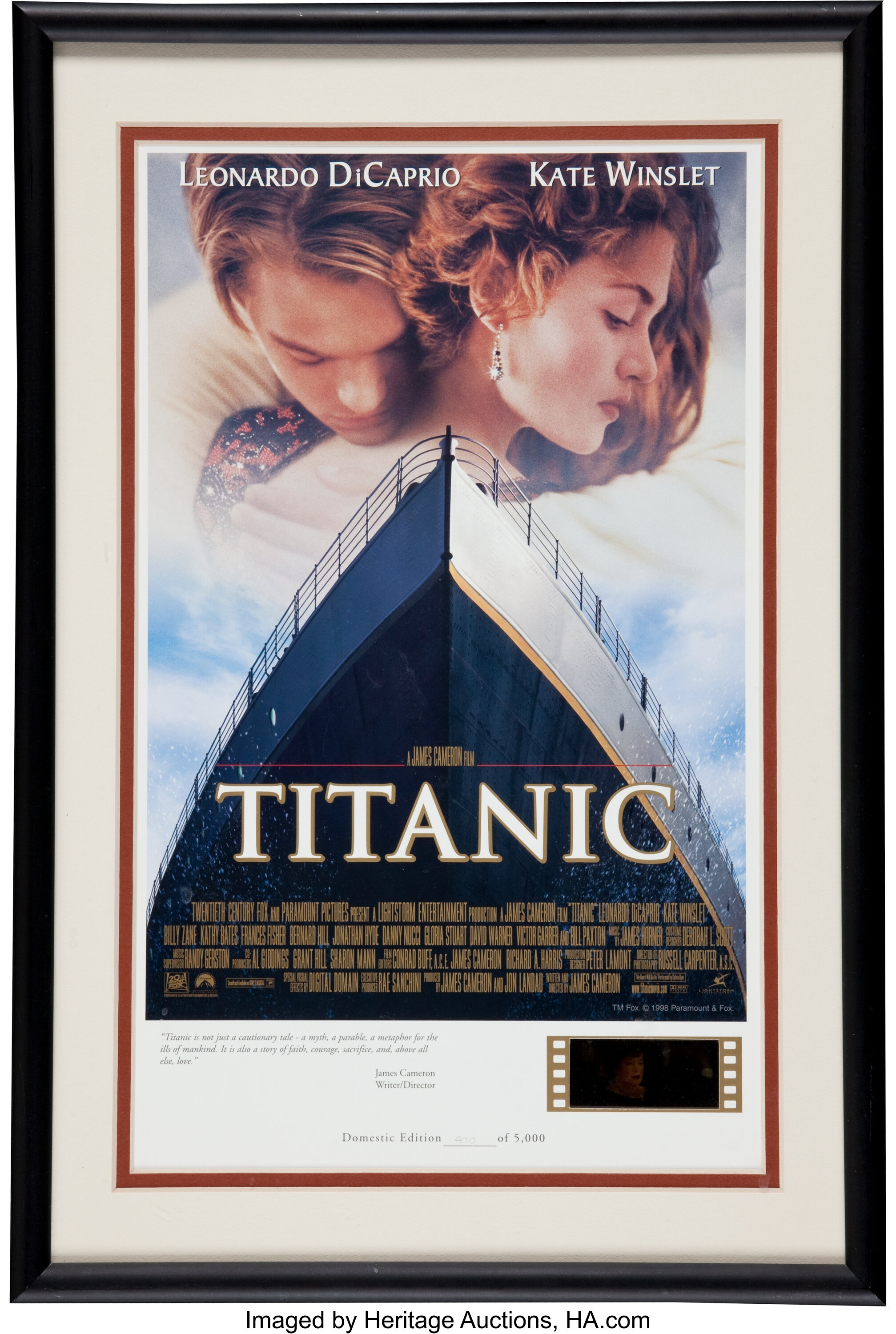 Titanic Movie Poster with Film Insert Limited Edition Display, | Lot #13693  | Heritage Auctions