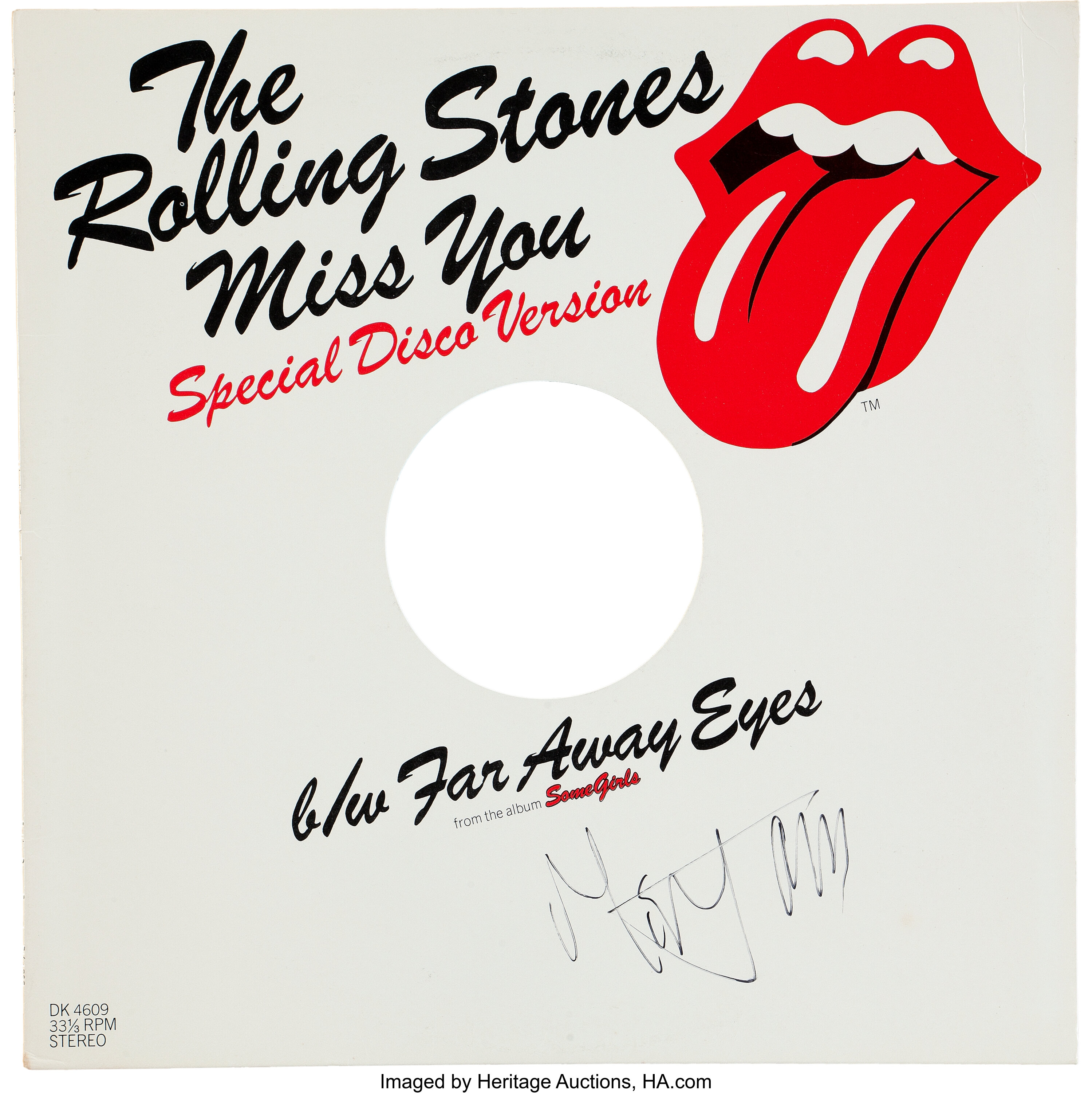 Megalopolis Trouwens backup Rolling Stones Related - Mick Jagger Signed "Miss You" / "Far Away | Lot  #46493 | Heritage Auctions