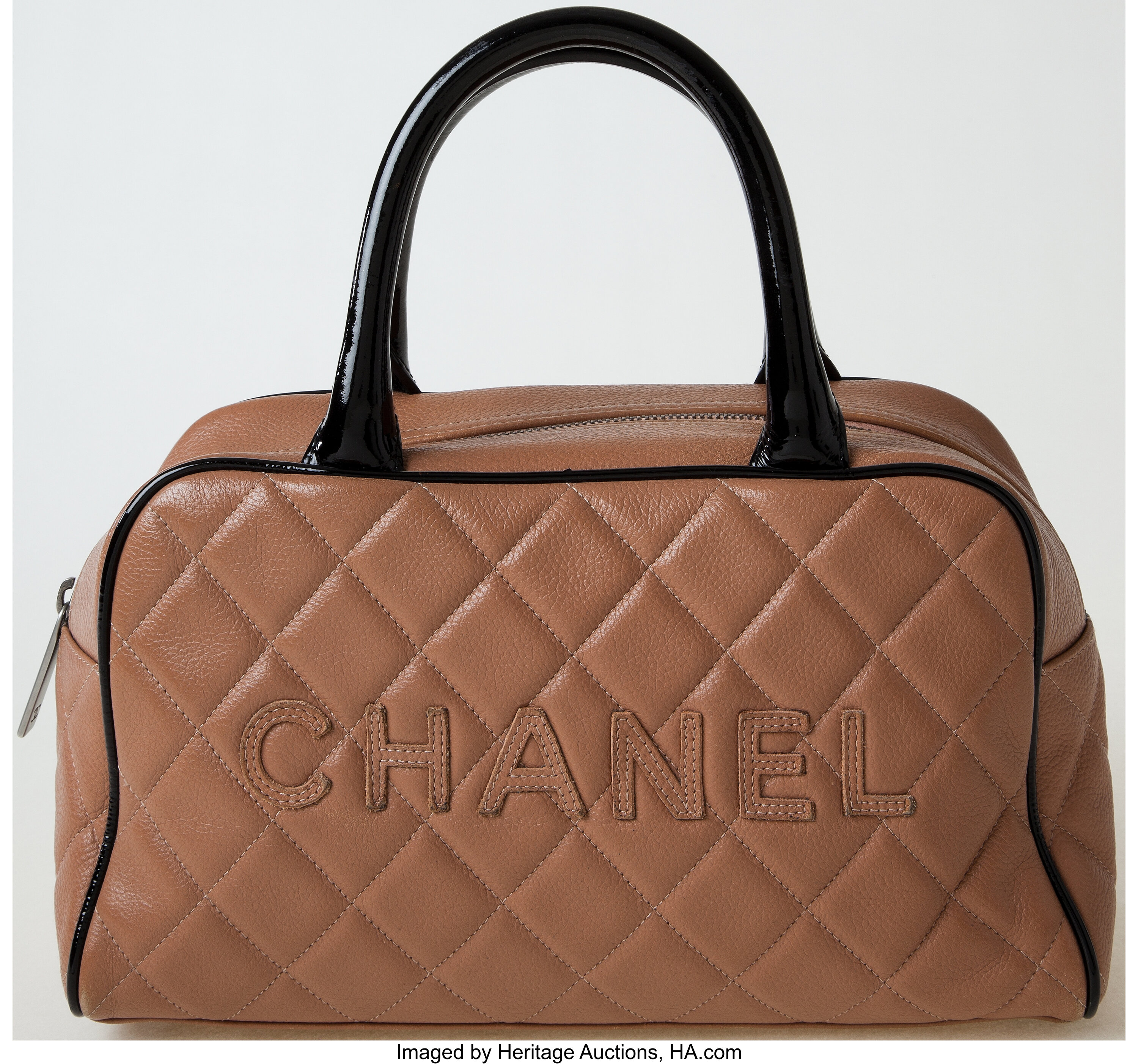 Heritage Vintage: Chanel Quilted Caviar Leather Small Bowling Bag., Lot  #75004
