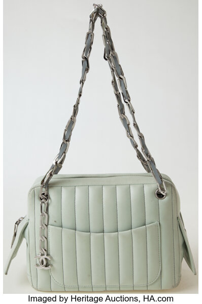 Heritage Vintage: Chanel Pale Green Lambskin Bag with Silver, Lot #75006