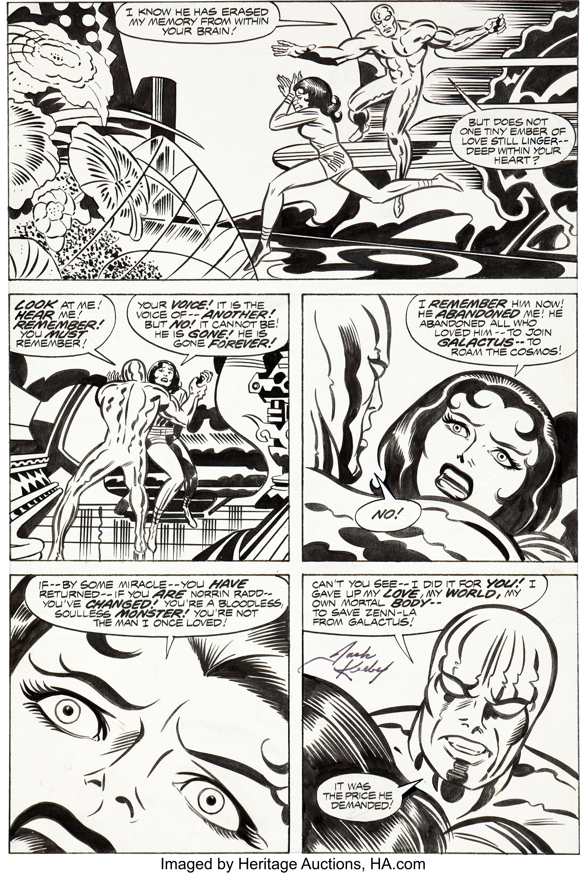 Jack Kirby and Joe Sinnott The Silver Surfer Graphic Novel Page 9 | Lot ...