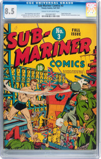 Sub-Mariner Comics #3 (Timely, 1941) CGC VF+ 8.5 Cream to off-white pages