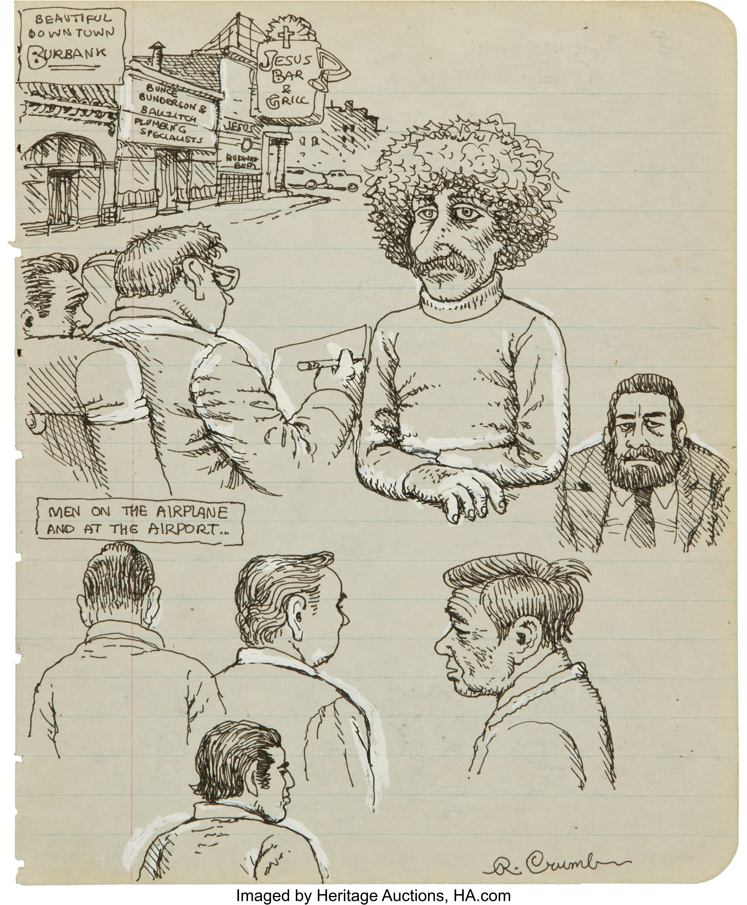 Robert Crumb DoubleSided Sketchbook Page Original Art (c. Lot 92363