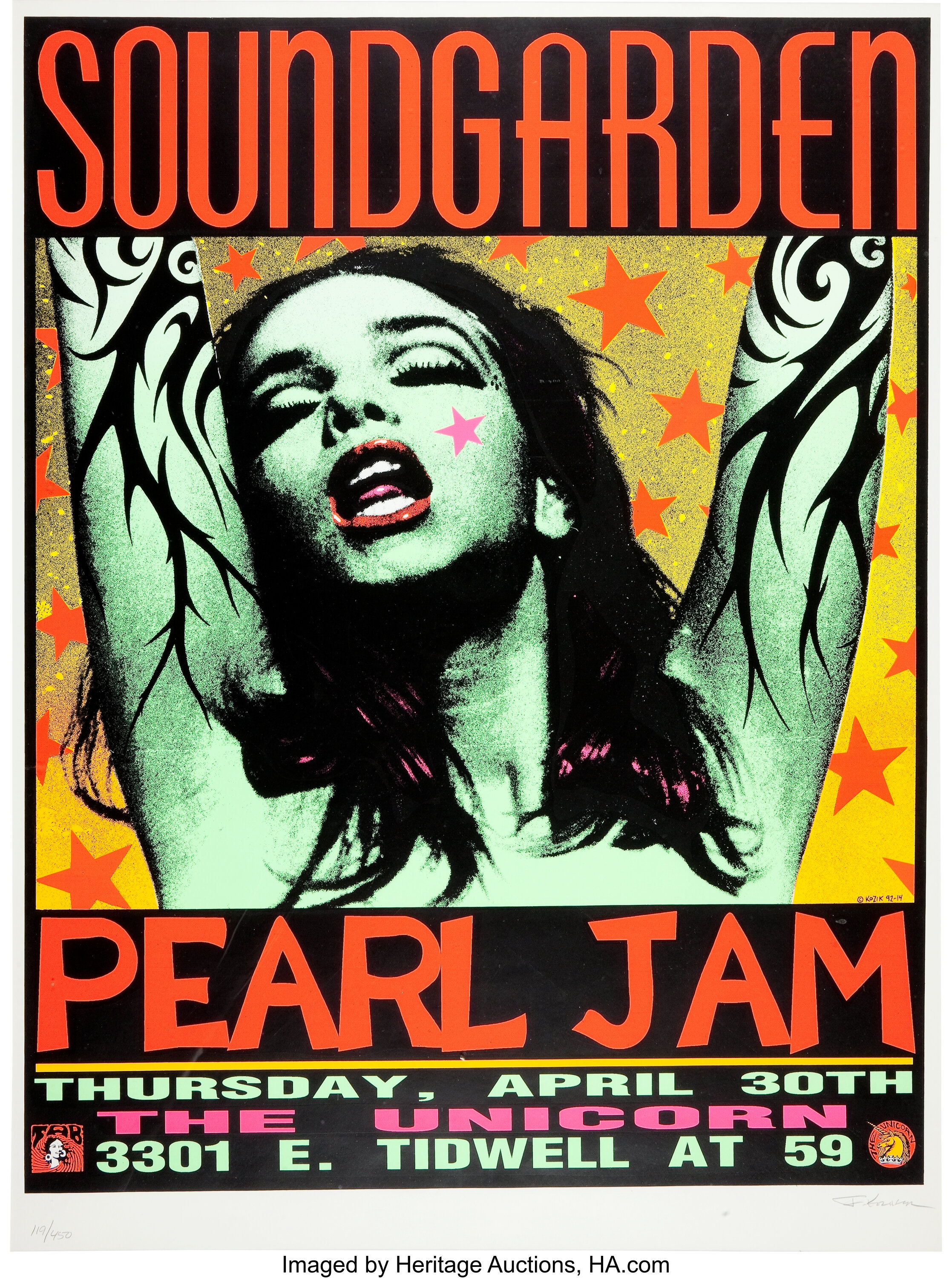 Soundgarden/Pearl Jam Frank Kozik Limited Edition Poster #119/240, Lot  #46500