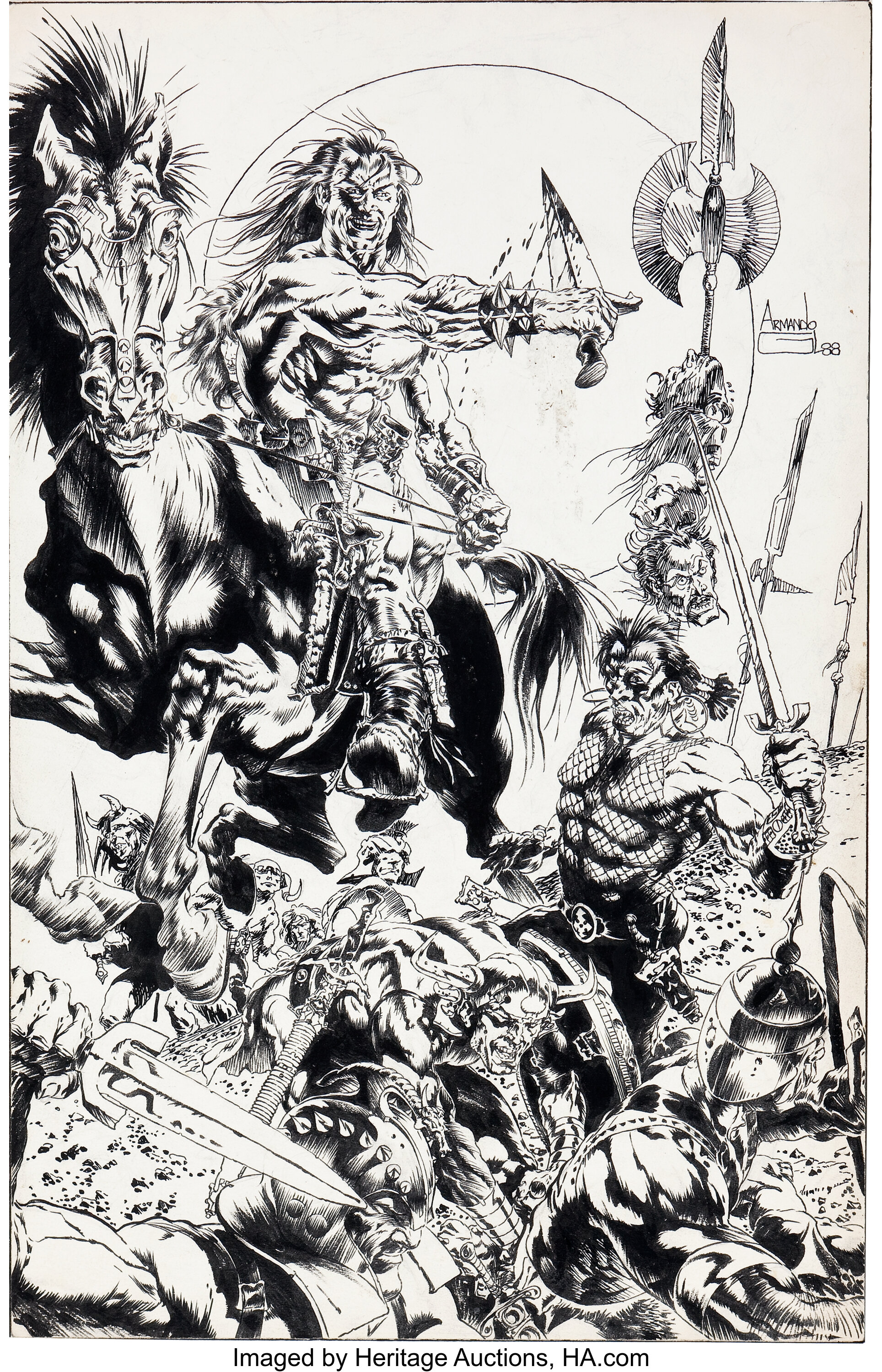 Armando Gil Savage Sword of Conan #163 Pin-Up Page Original Art | Lot ...