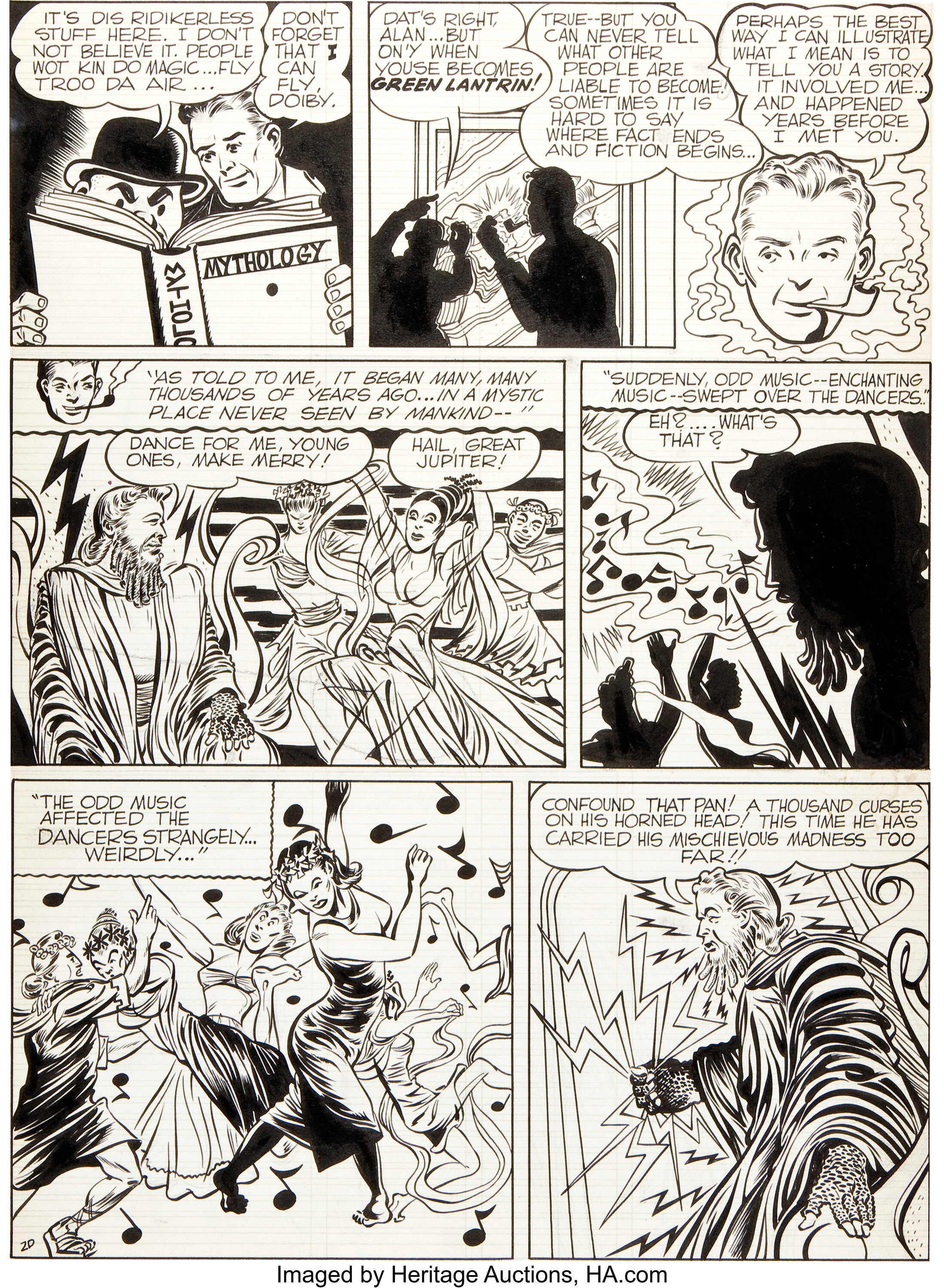 Martin Nodell (attributed) Unpublished Green Lantern Page Original ...