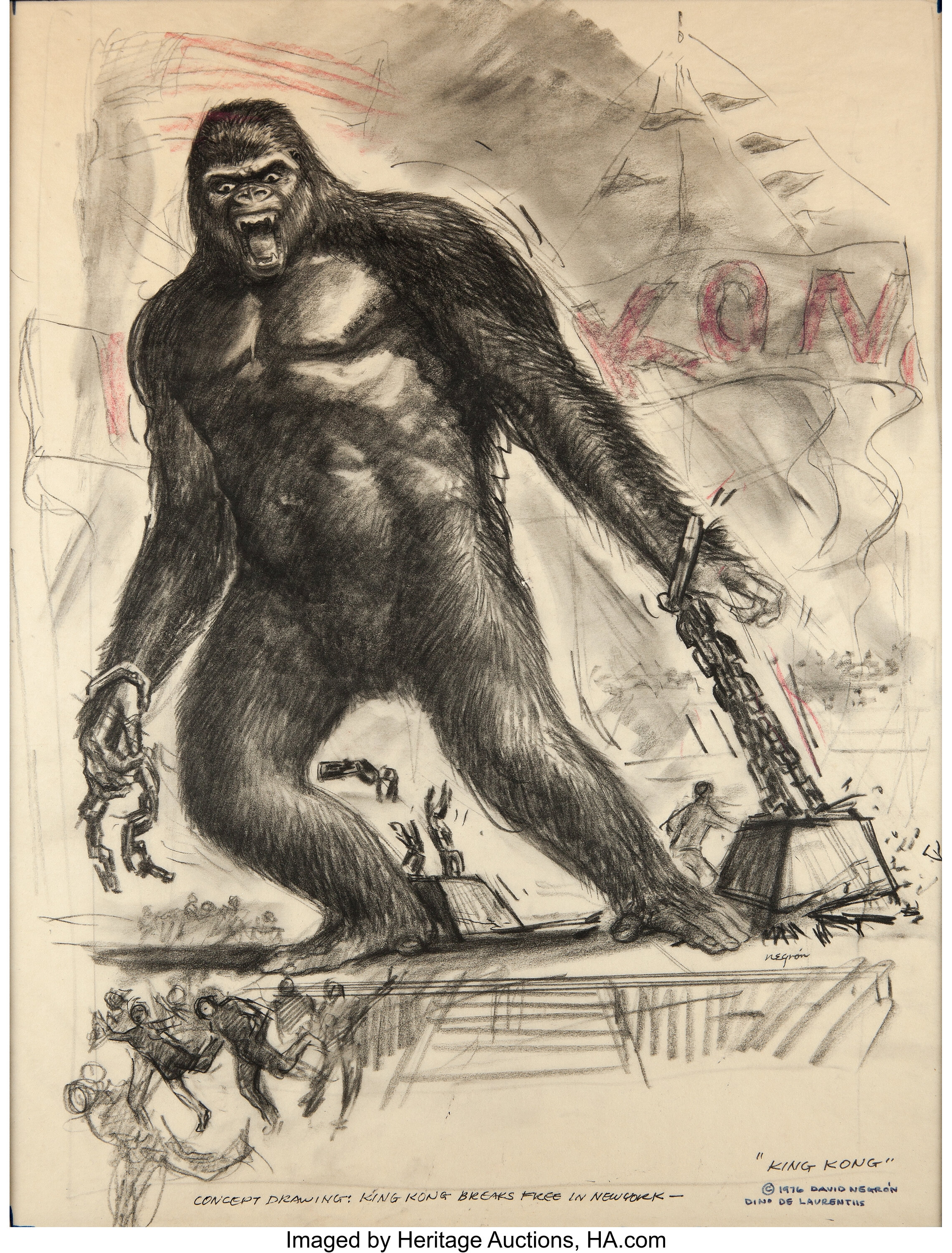 An Original Concept Drawing From King Kong Movie Tv Lot 46115 Heritage Auctions