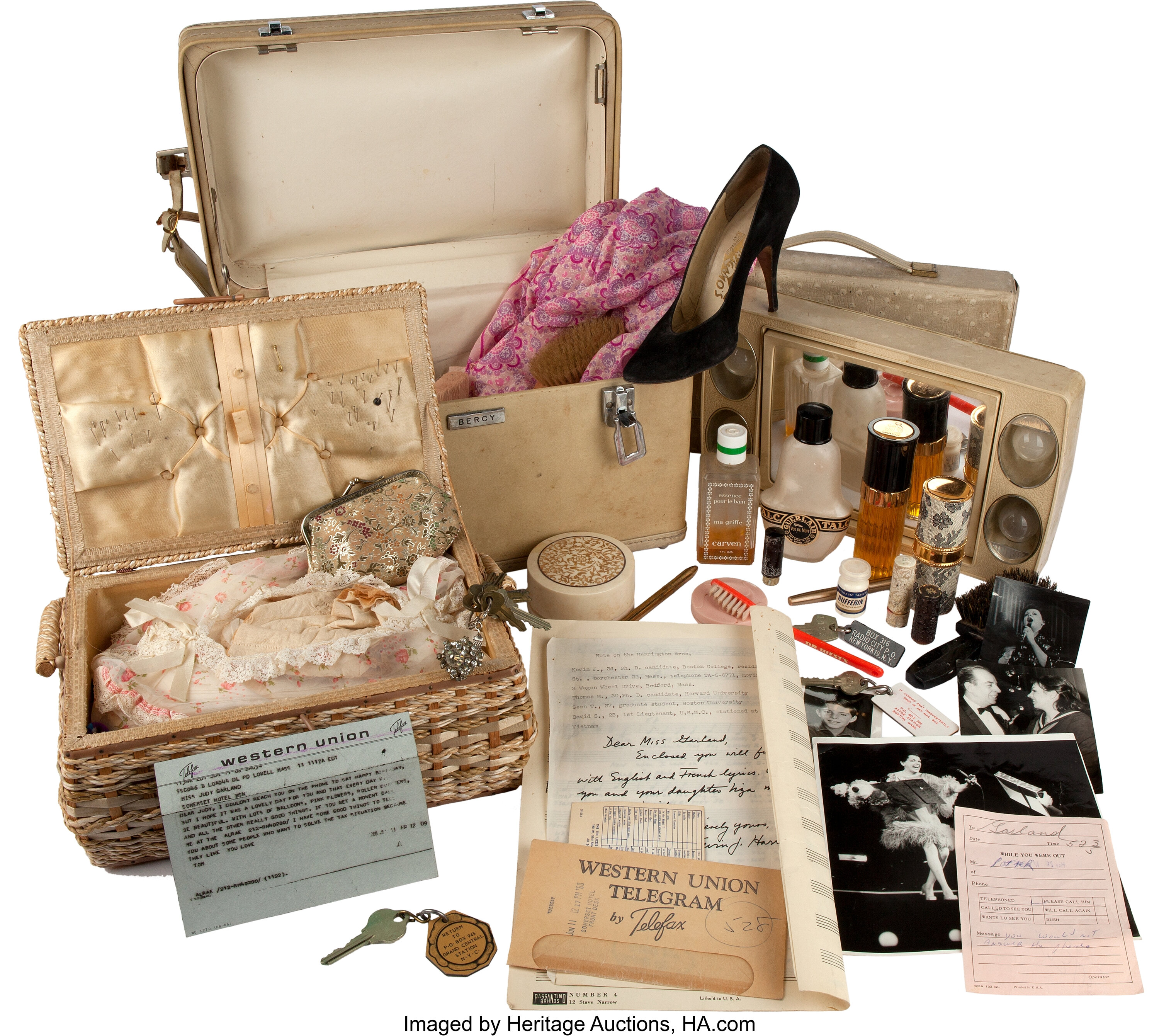 A Judy Garland Make Up Case Sewing Basket And Travel Mirror Lot 46025 Heritage Auctions