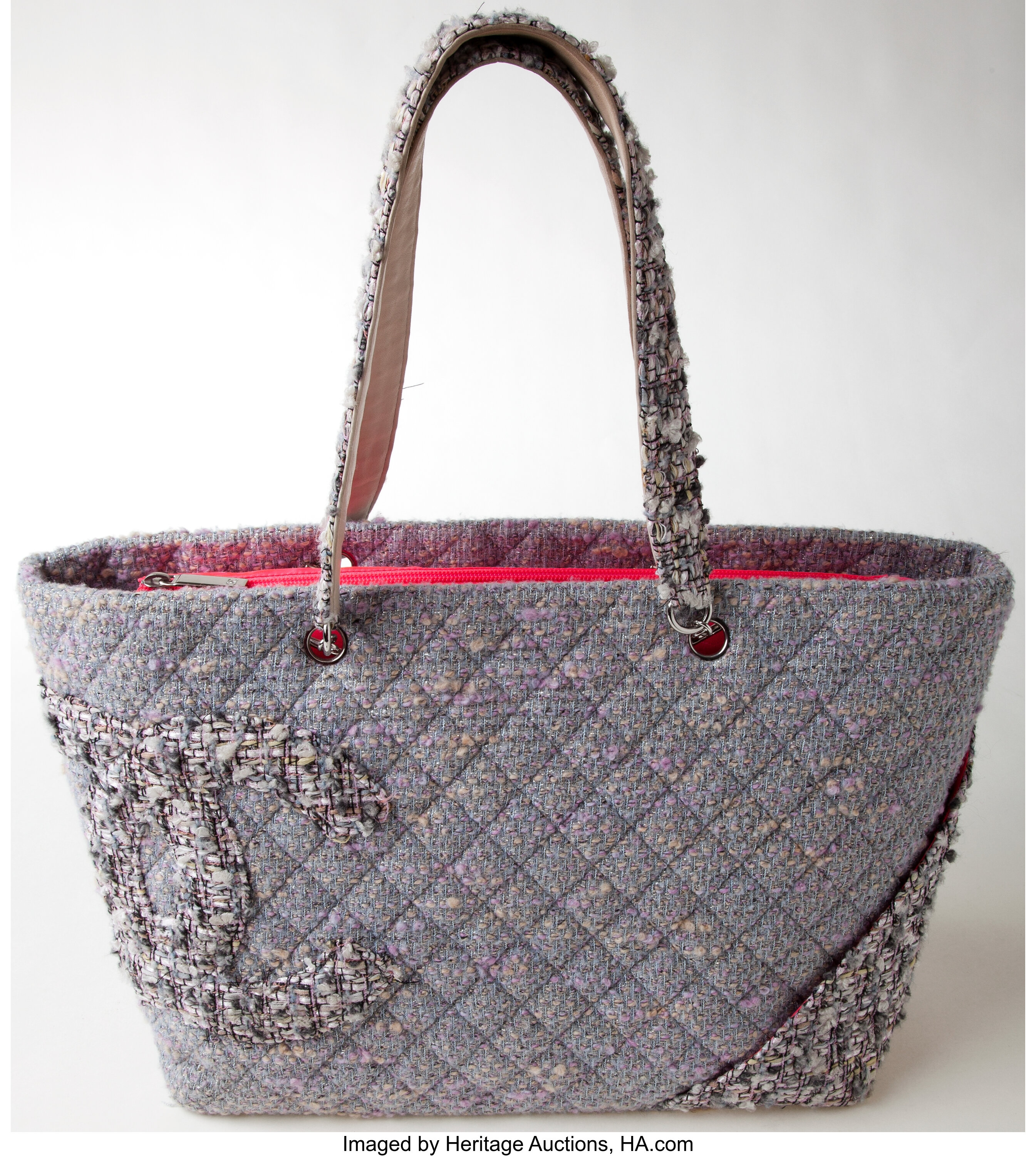 Chanel Pink, Yellow, And Blue Quilted Tweed Ligne Cambon Tote Silver  Hardware, 2004-2005 Available For Immediate Sale At Sotheby's