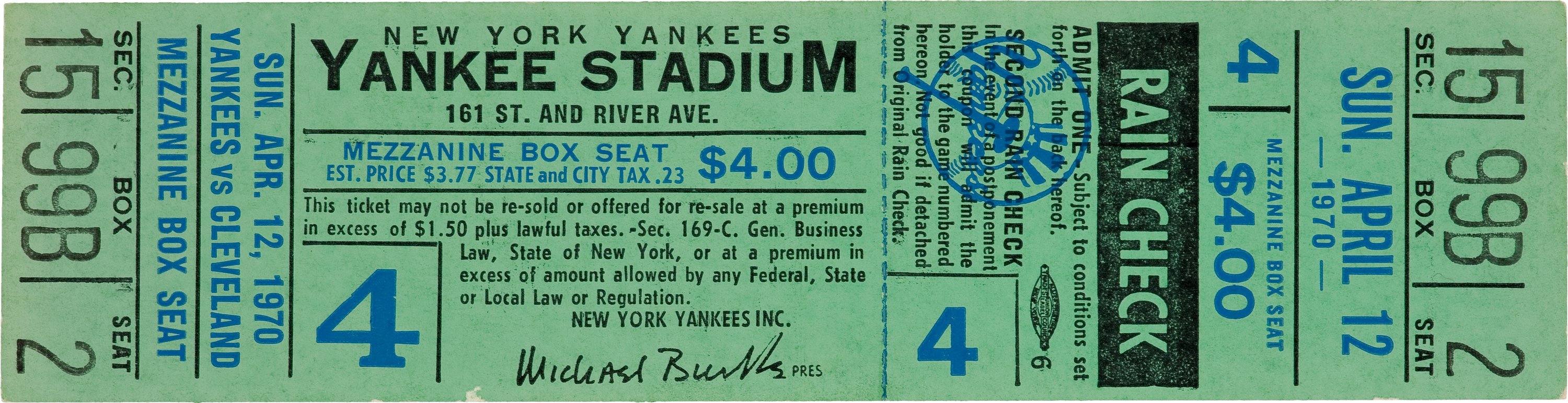 ORIGINAL SEAT BACK FROM YANKEE STADIUM SEAT NUMBER 5 - JOE DiMAGGIO