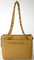 chanel vintage shoulder tote leather