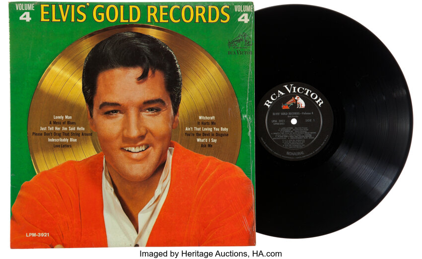 Elvis' Gold Records Volume 4 Mono LP and Publicity Photo (RCA 3921