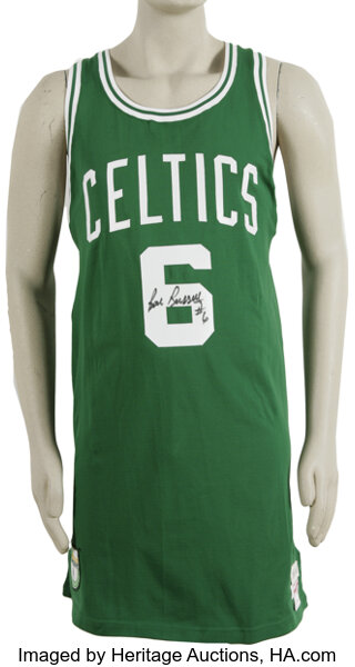 Bill Russell Mitchell & Ness Signed Boston Celtics Jersey. This