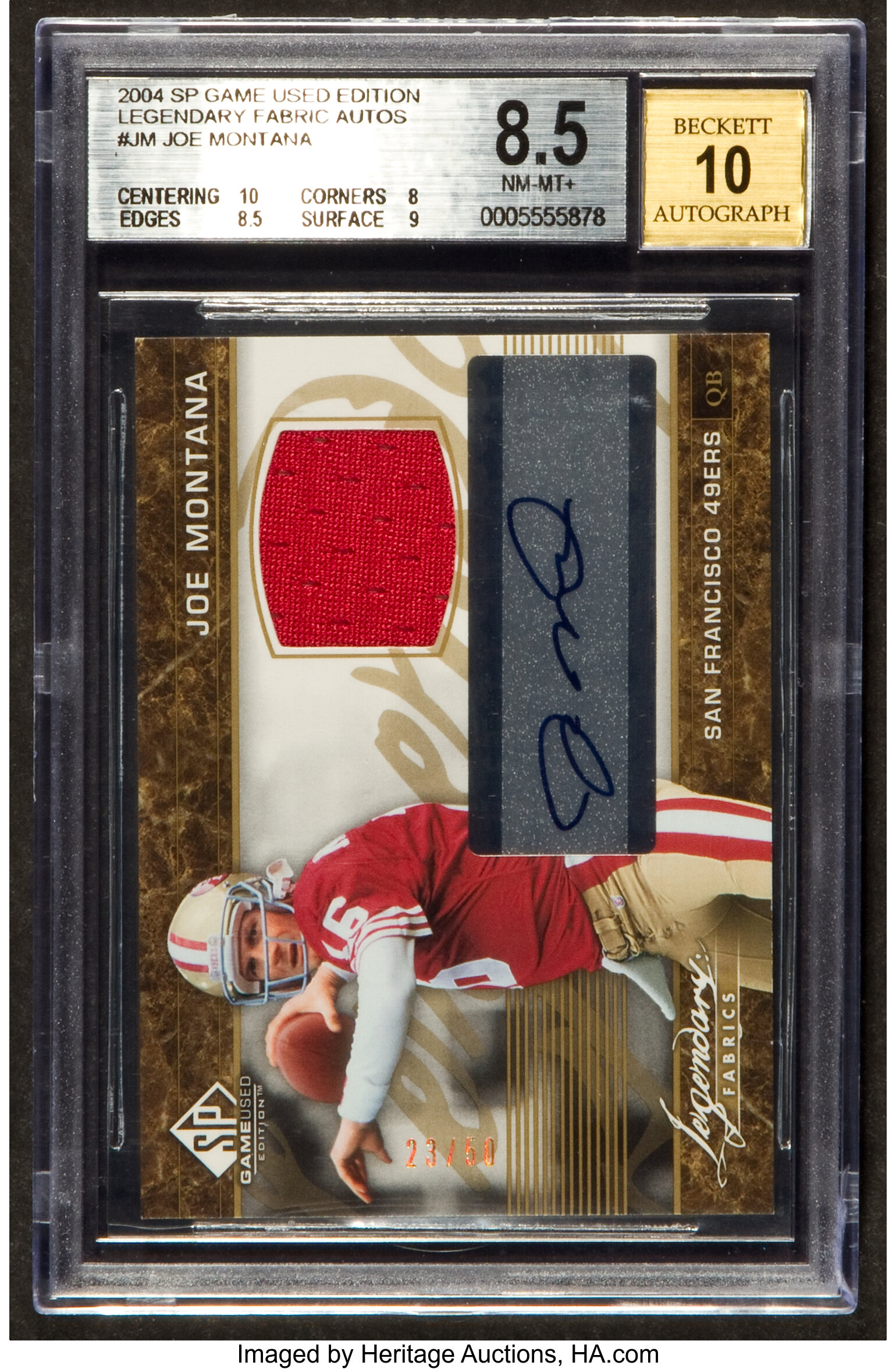 2004 SP Game Used Edition Joe Montana Jersey/Autograph #23 of 50.., Lot  #44128