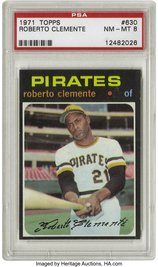 1971 Topps Roberto Clemente #630 PSA NM-MT 8. Baseball Cards, Lot  #53920