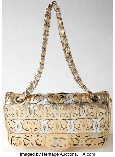Heritage Vintage: Chanel Gold and Silver Metallic Monogram Flap Bag, Lot  #79008