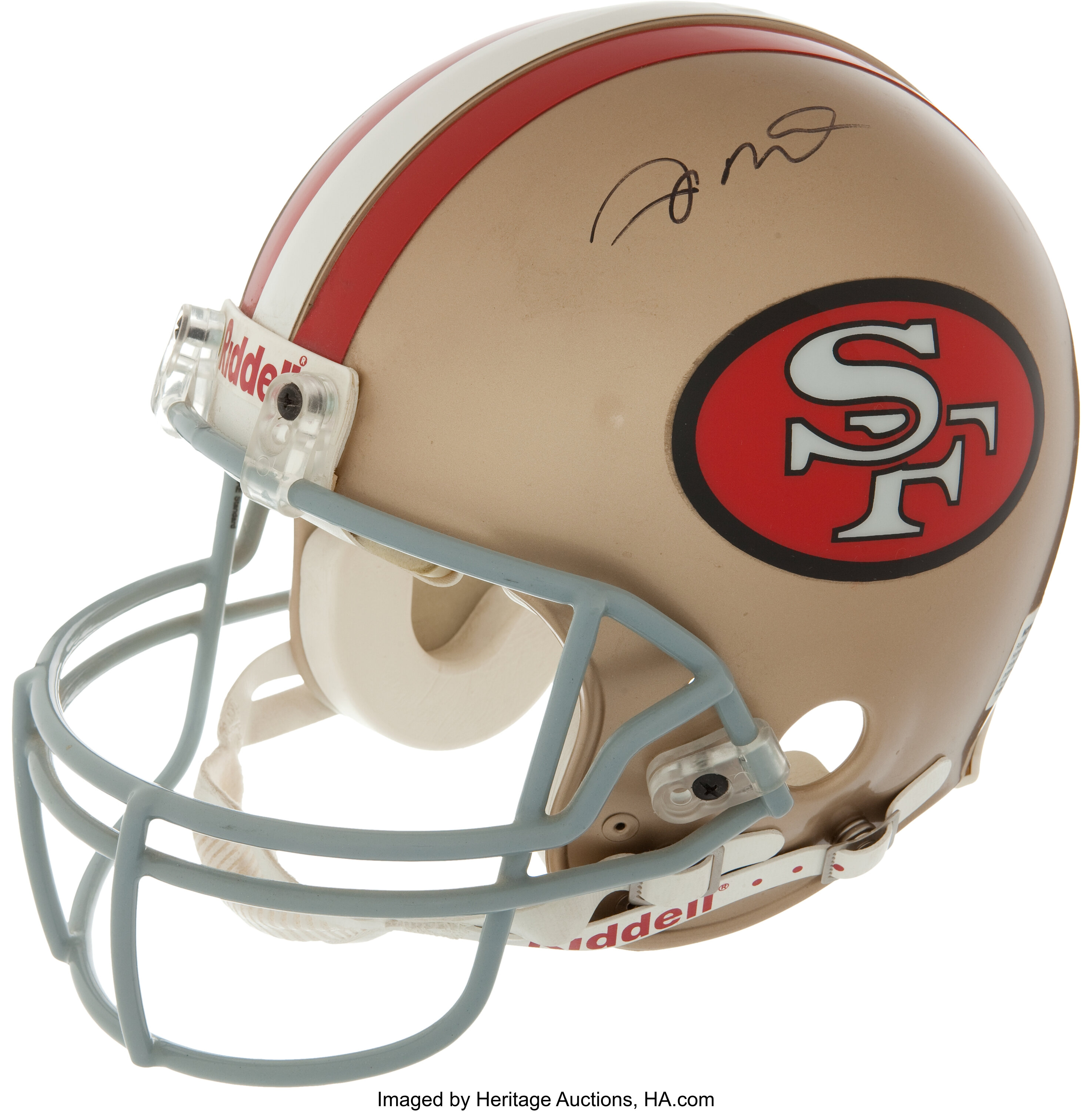 Joe Montana Signed San Francisco 49ers Authentic Helmet - Upper