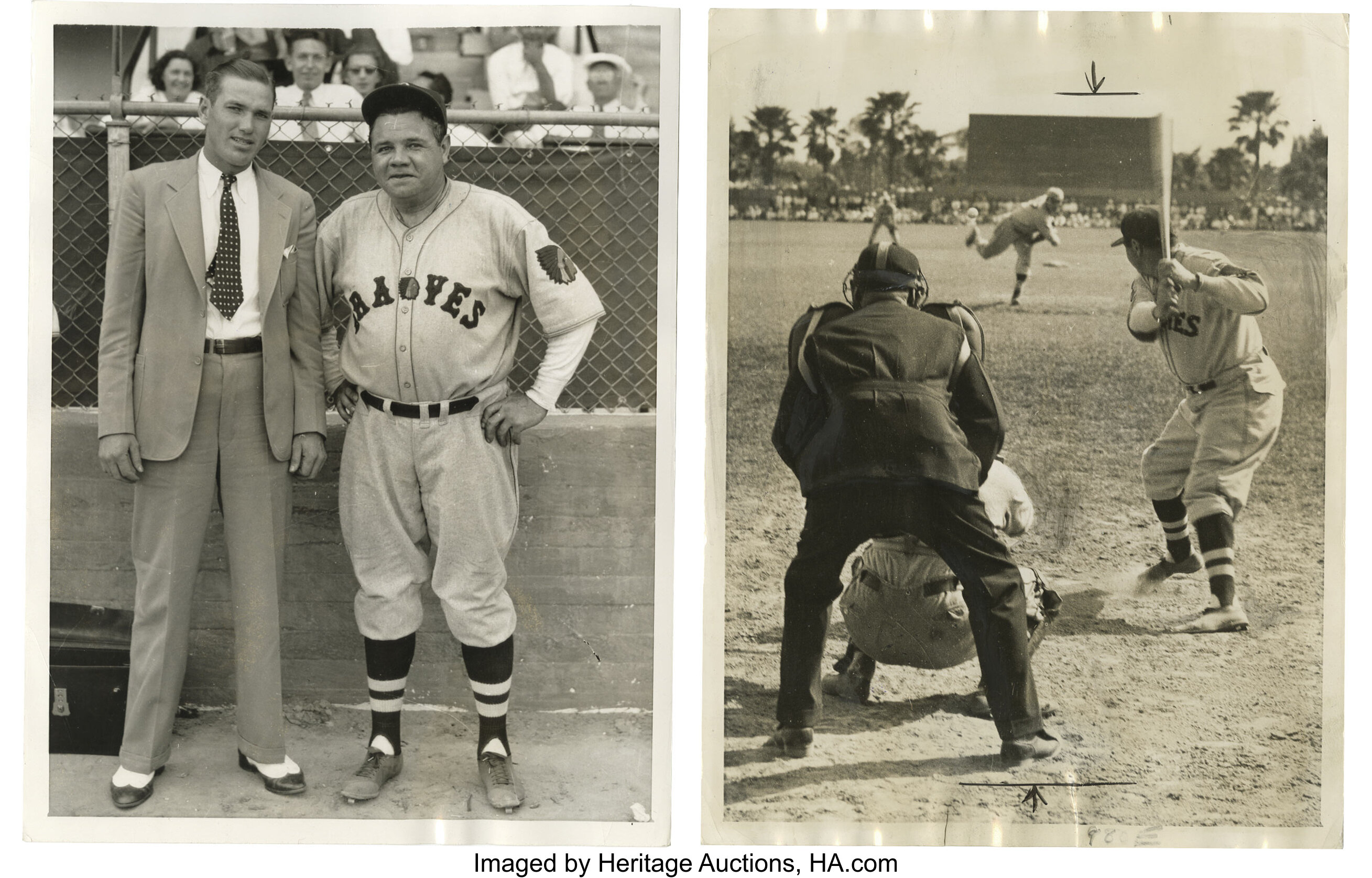 Babe Ruth Photo 8X10 - 1935 Boston Braves