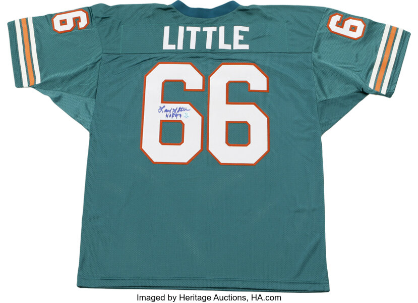 Larry Little Signed Jersey. Hall of Fame Miami Dolphins guard Larry, Lot  #10507