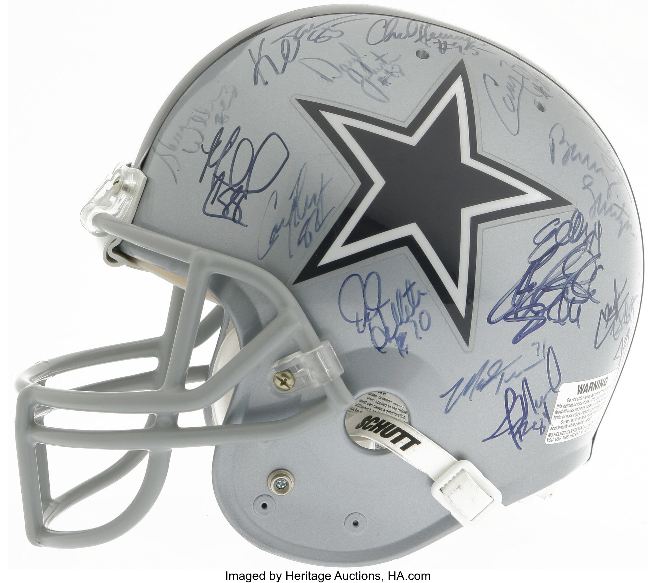 1995 Dallas Cowboys Super Bowl Champs Team Signed Helmet Psa Dna