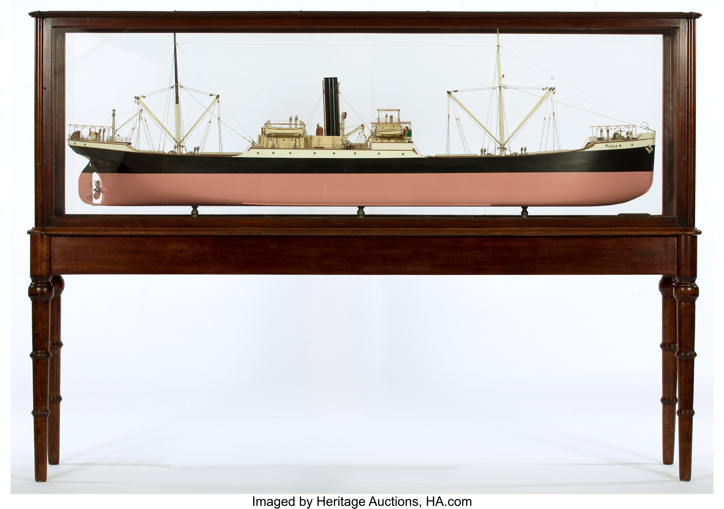 BUILDER'S MODEL OF STEAMSHIP 'FOYLE'. A finely detailed builder's | Lot ...