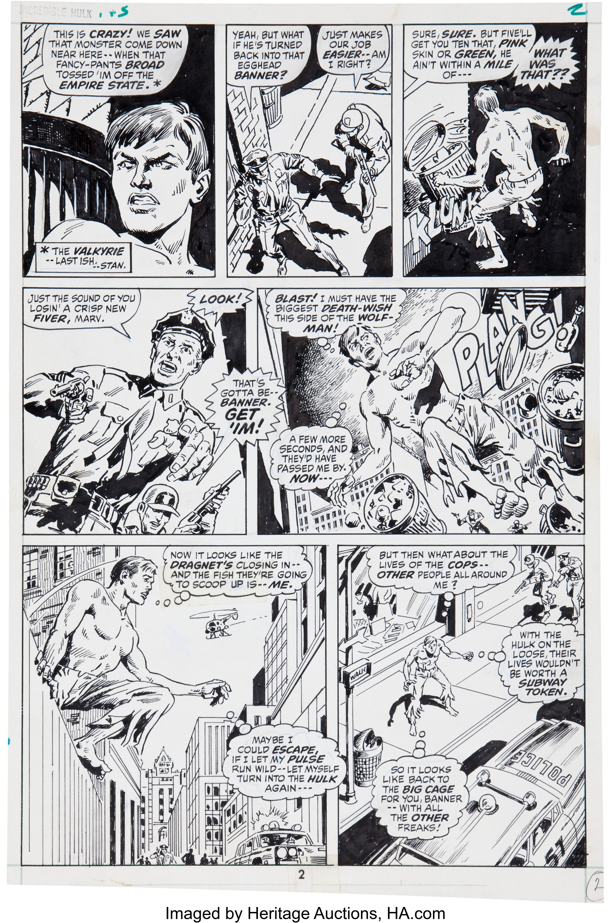 Dick Ayers and John Severin The Incredible Hulk #143 Page 2 | Lot ...