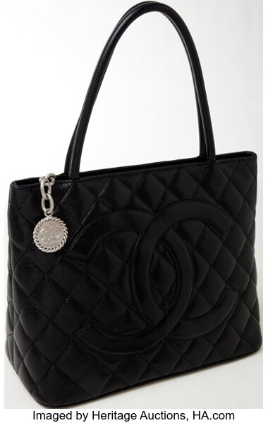 Heritage Vintage: Chanel Black Caviar Leather Medallion Tote with