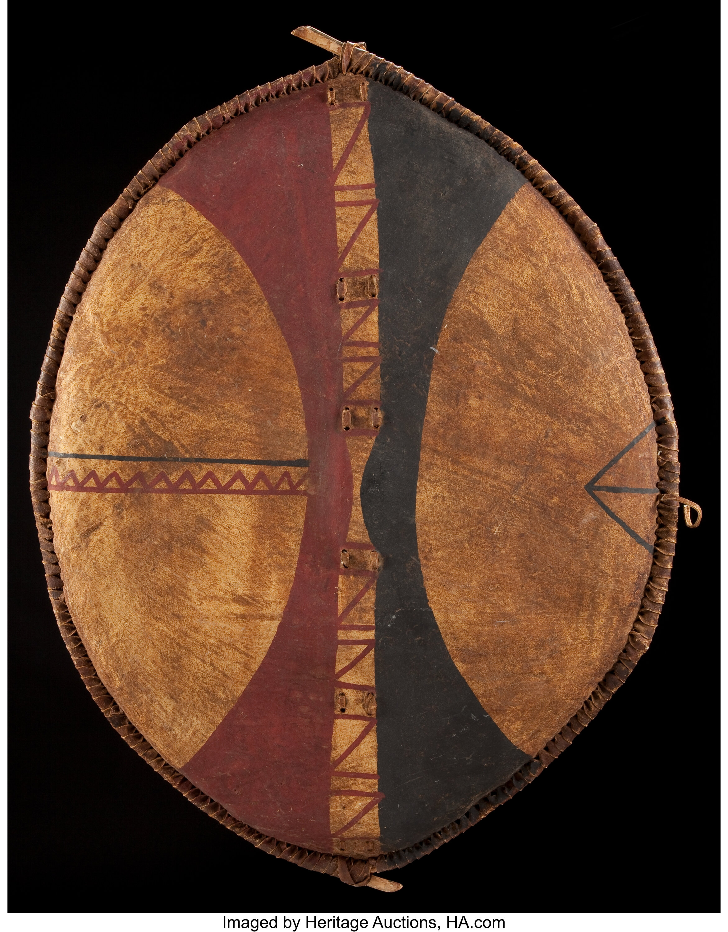 AN EAST AFRICAN PAINTED LEATHER SHIELD . Early 20th century. 32 | Lot ...