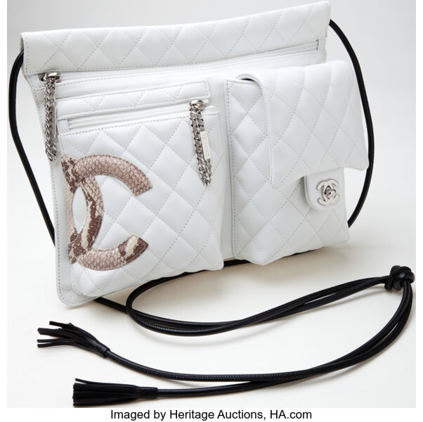 PREOWNED Rare Authentic Chanel Cambon White Crossbody Bag –