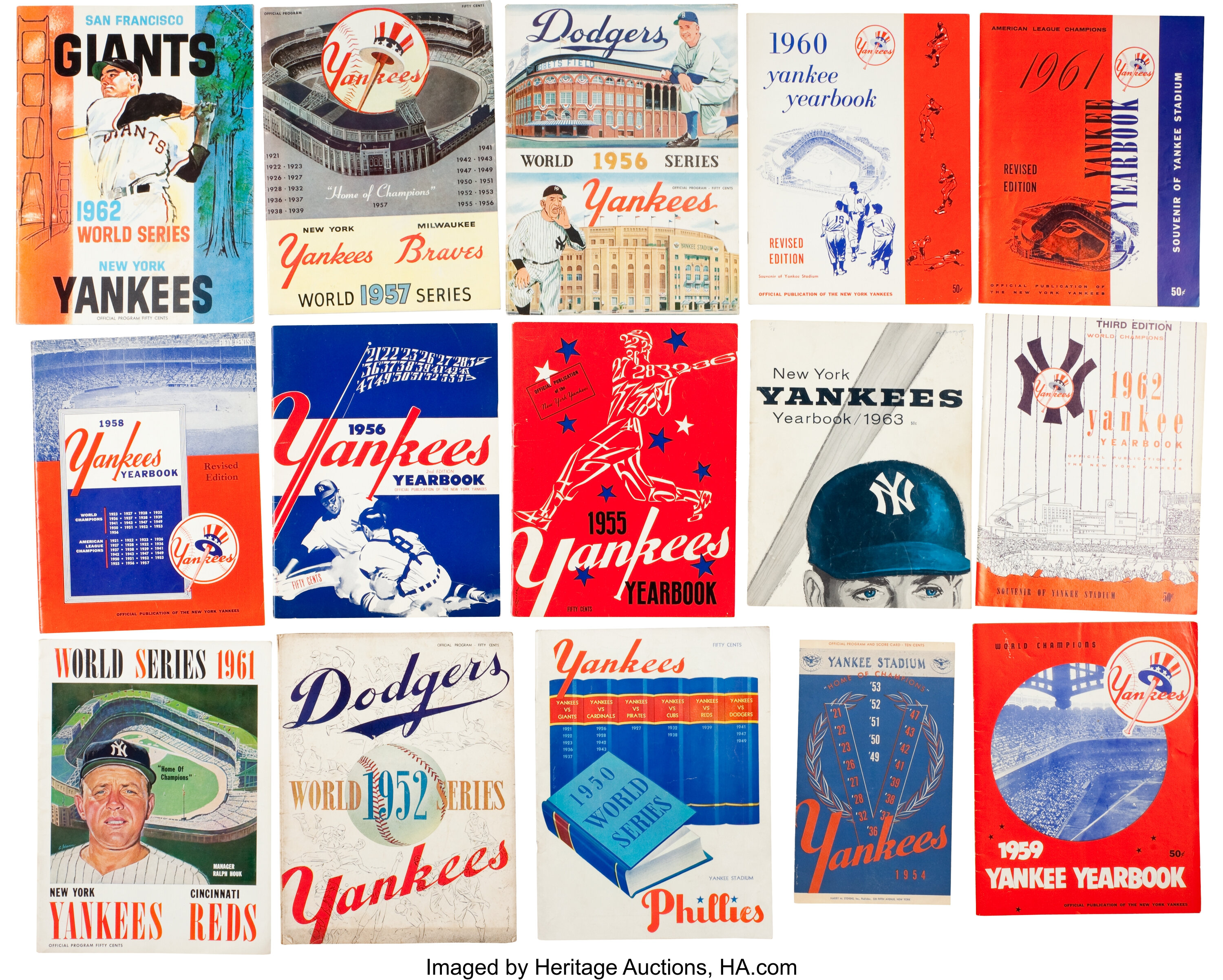 1950-96 New York Yankees World Series Programs & Yearbooks | Lot