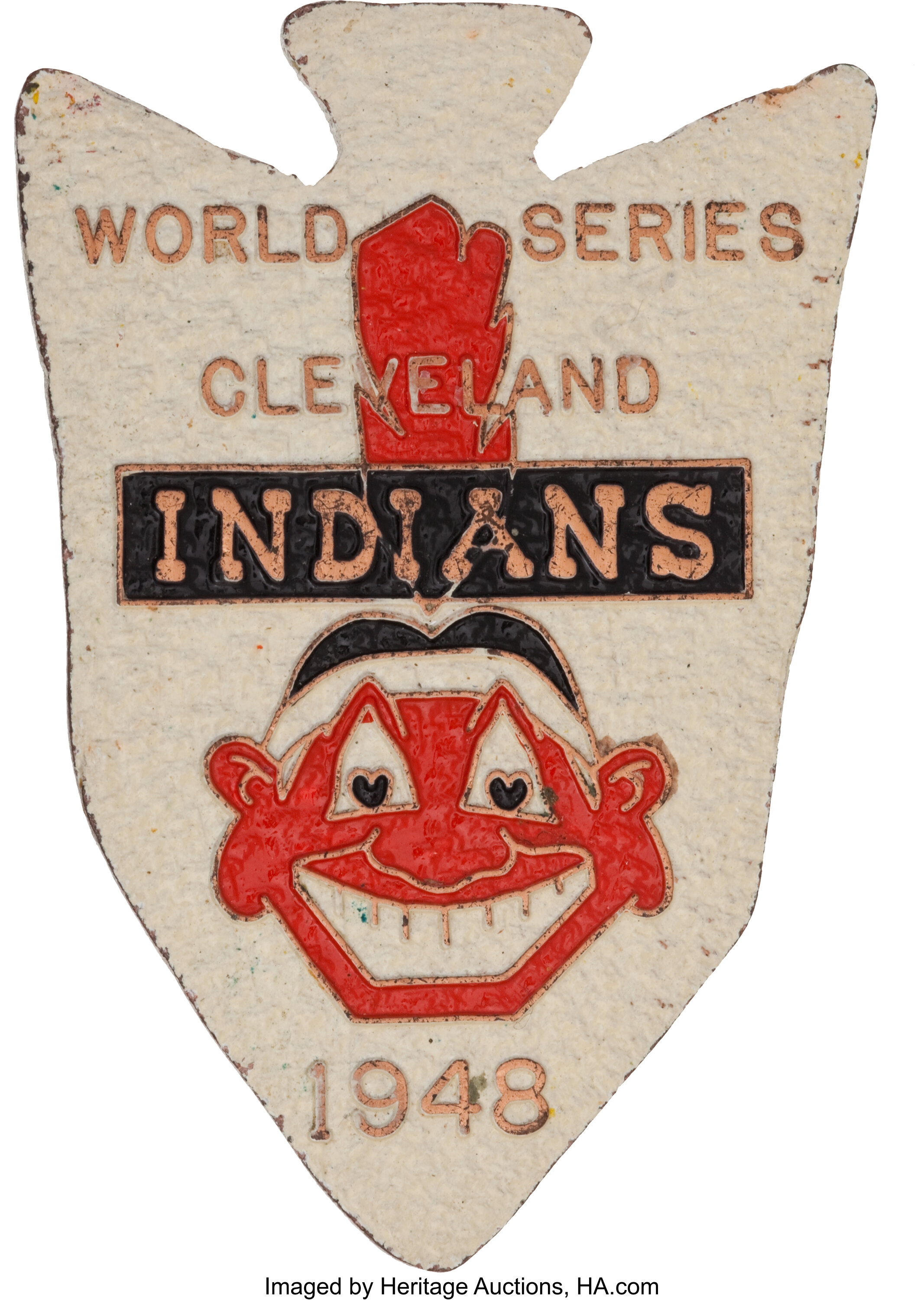 Hake's - 1948 CLEVELAND INDIANS WORLD SERIES PRESS PIN & PASS.