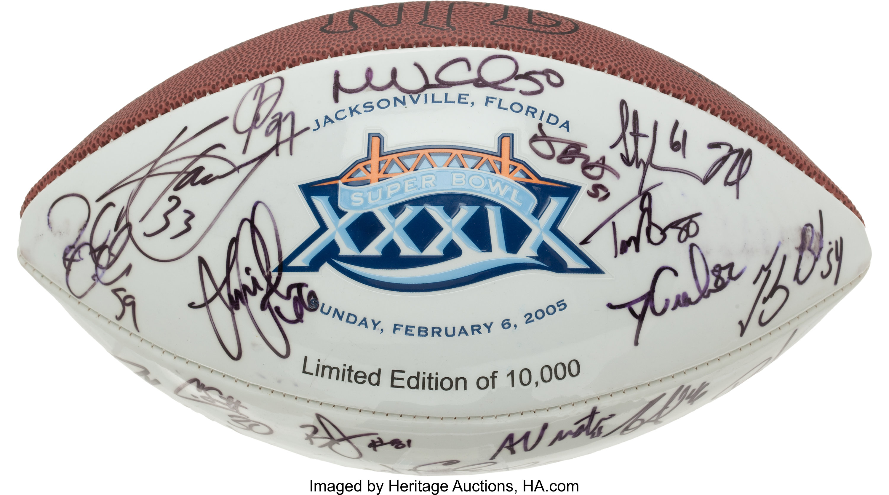 New England Patriots Football Display Autograph Full NFL Super Bowl Ball New