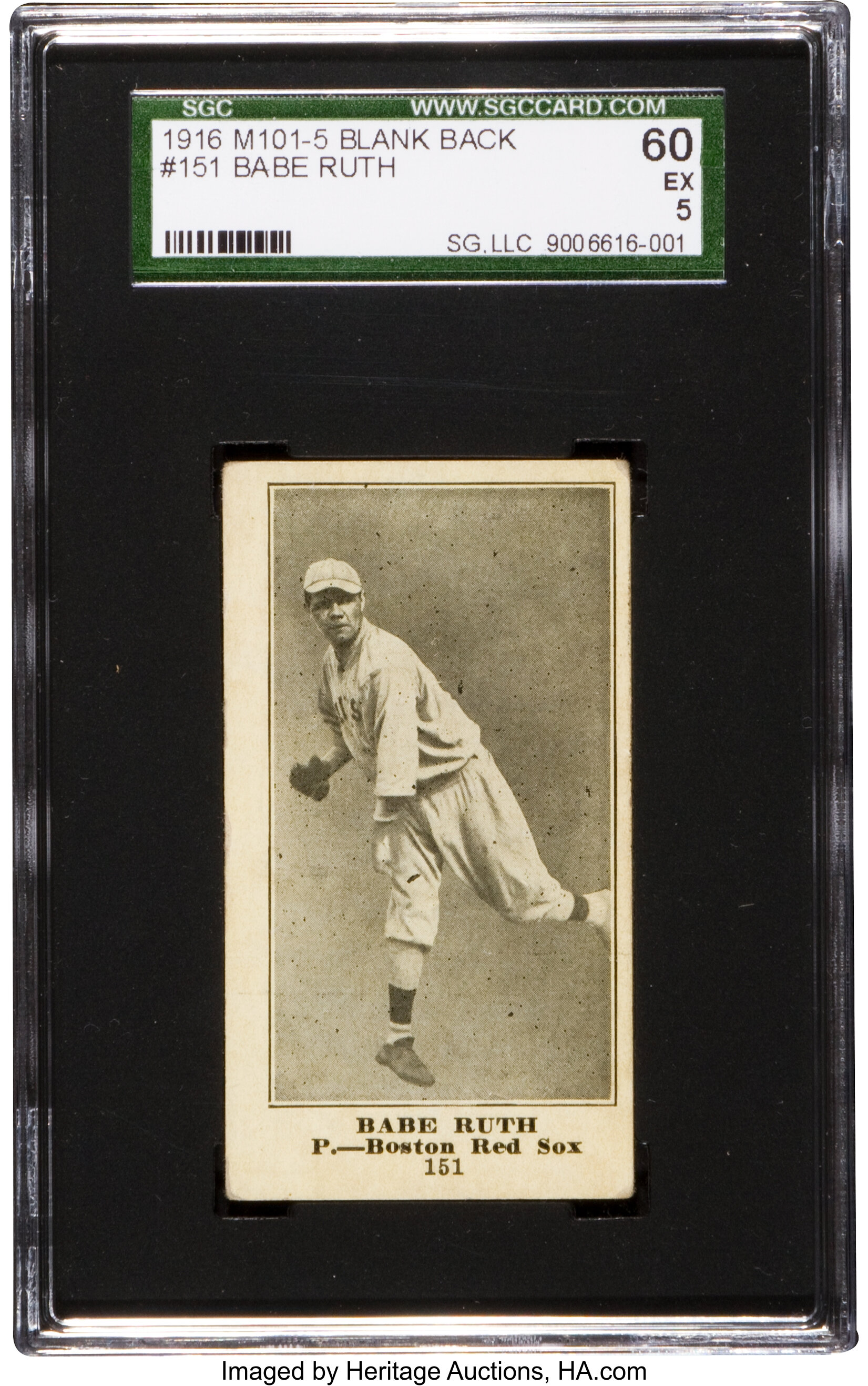 1916 M101-5 Blank Back Babe Ruth Rookie #151 PSA VG-EX 4.