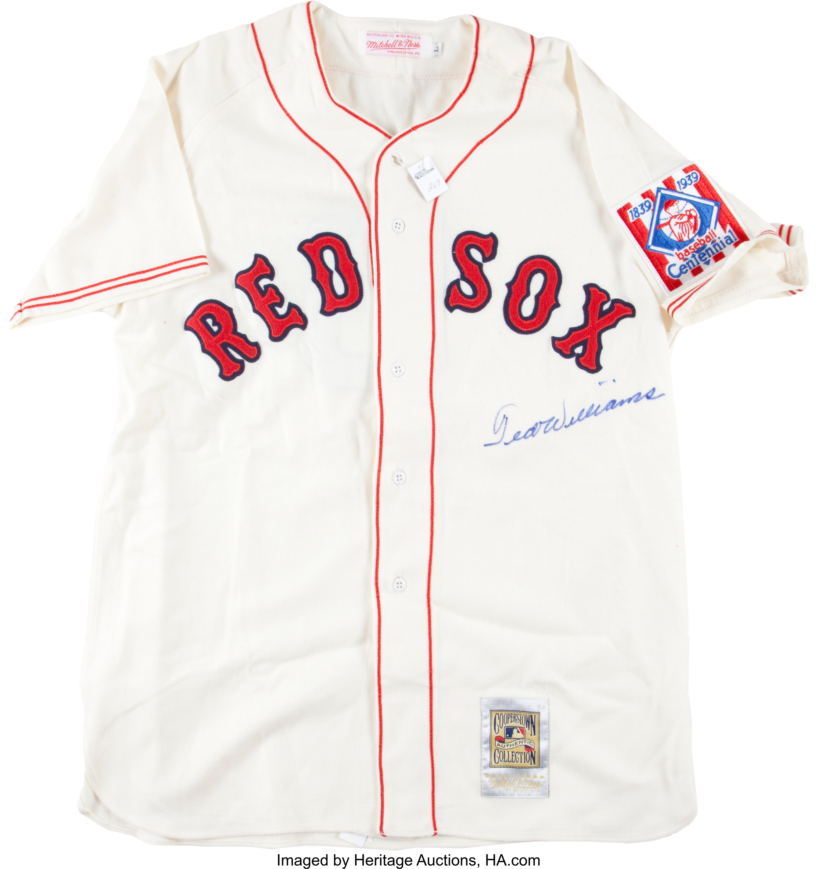Ted Williams Signed Boston Red Sox Flannel Jersey. Baseball, Lot #44090